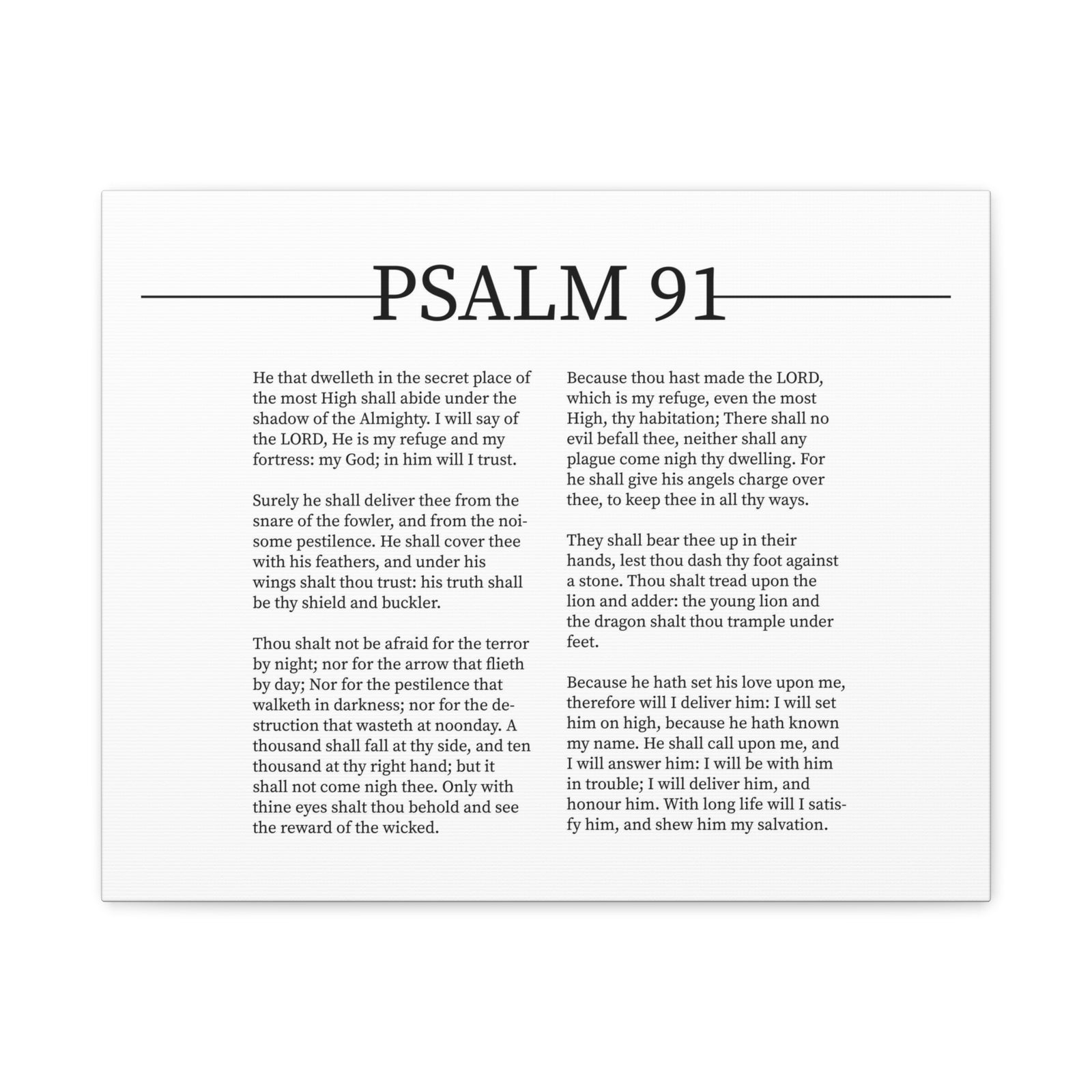 Scripture Canvas Lord Is My Refuge Psalm 91 Christian Wall Art Bible Verse Print Ready to Hang-Express Your Love Gifts