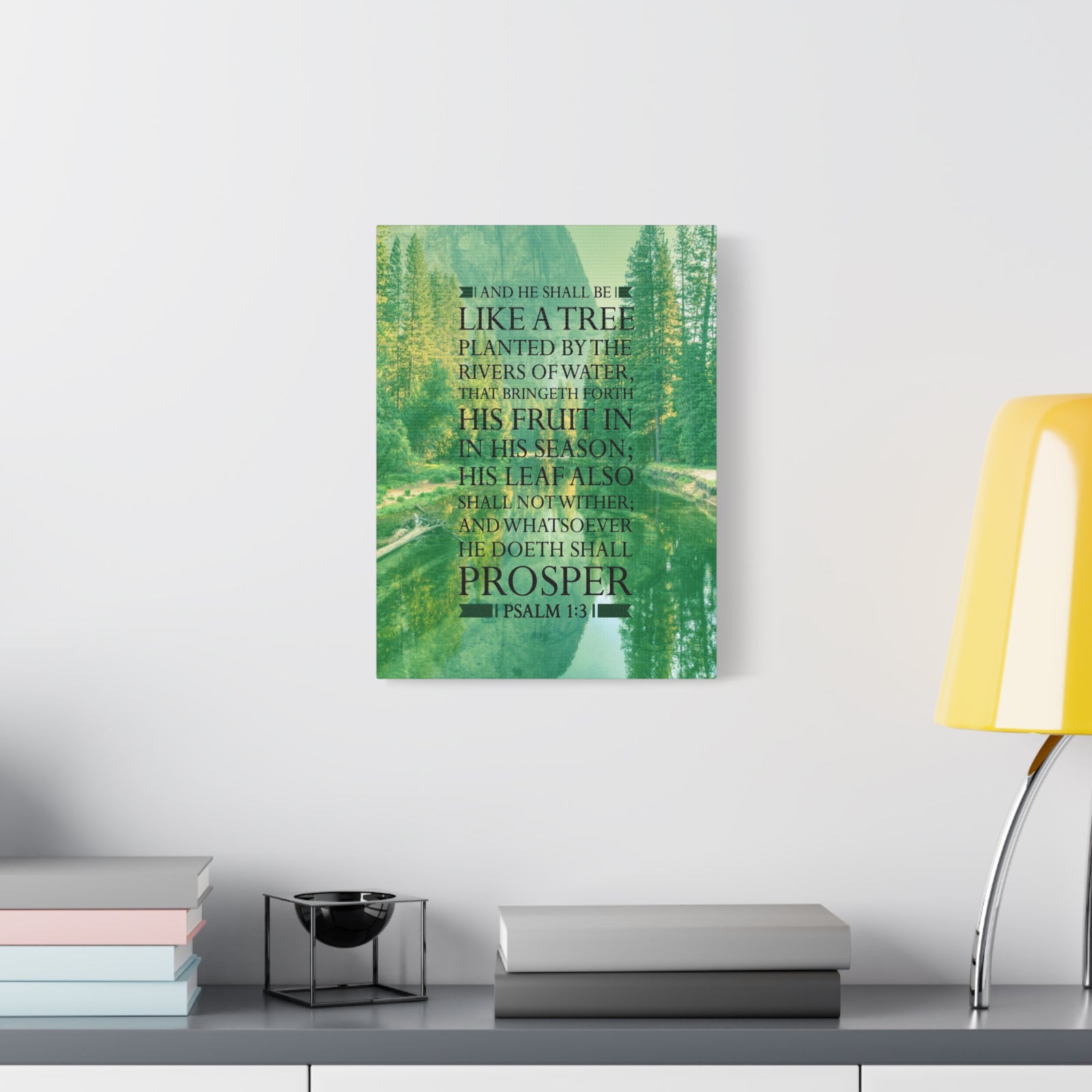 Scripture Canvas Like a Tree Psalm 1:3 Christian Wall Art Bible Verse Print Ready to Hang-Express Your Love Gifts