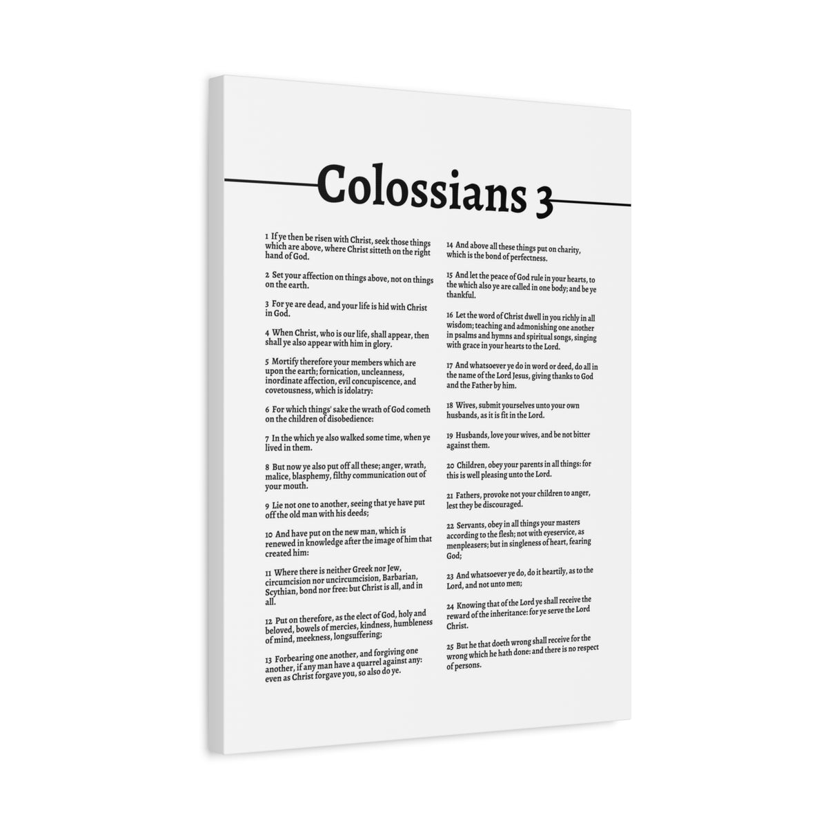 Scripture Walls Put On The New Self Colossians 3 White Bible Canvas Christian Wall Art Ready to Hang-Express Your Love Gifts