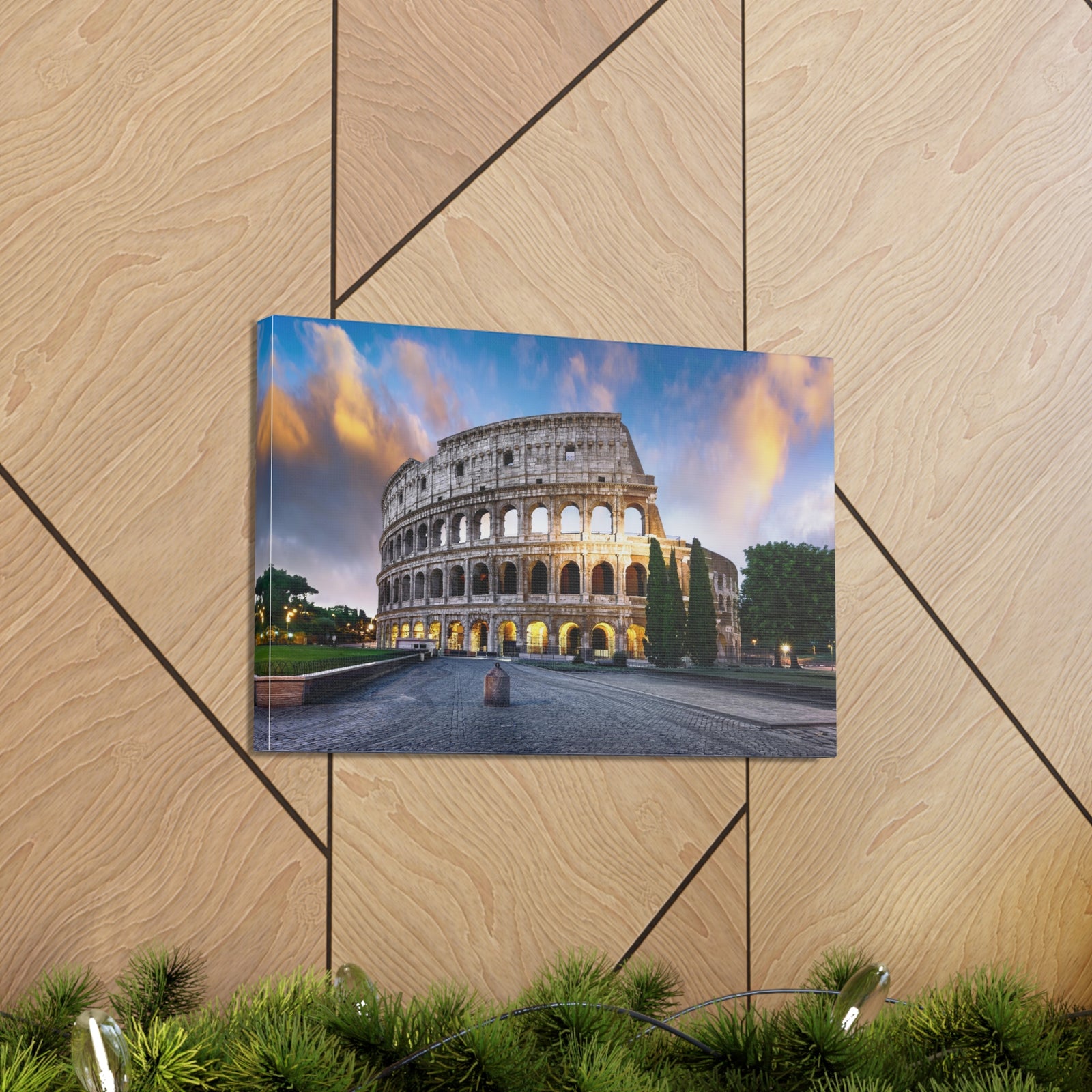 Colosseum in Italy Nature Wilderness Photography Canvas Wall Art for Home Decor Ready-to-Hang-Express Your Love Gifts