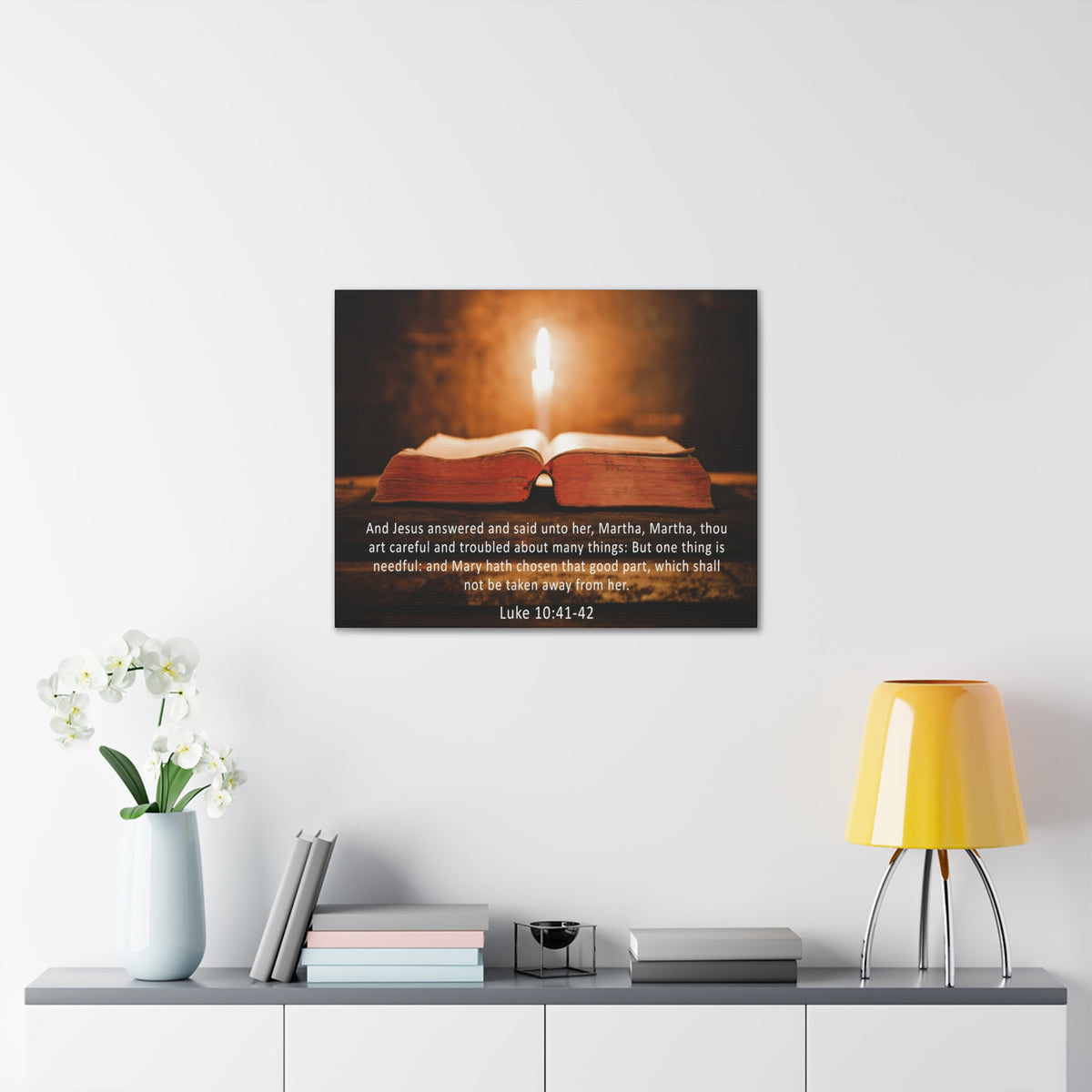 Scripture Walls Luke 10:41-42 Bible Verse Canvas Christian Wall Art Ready to Hang Unframed-Express Your Love Gifts