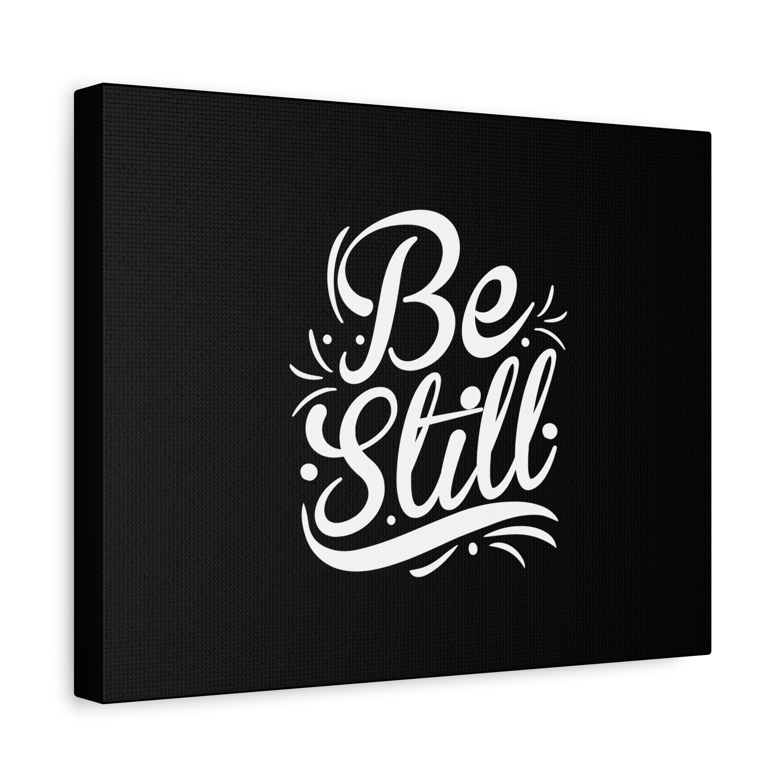 Scripture Canvas Be Still White Psalm 46:10 Christian Wall Art Bible Verse Print Ready to Hang-Express Your Love Gifts