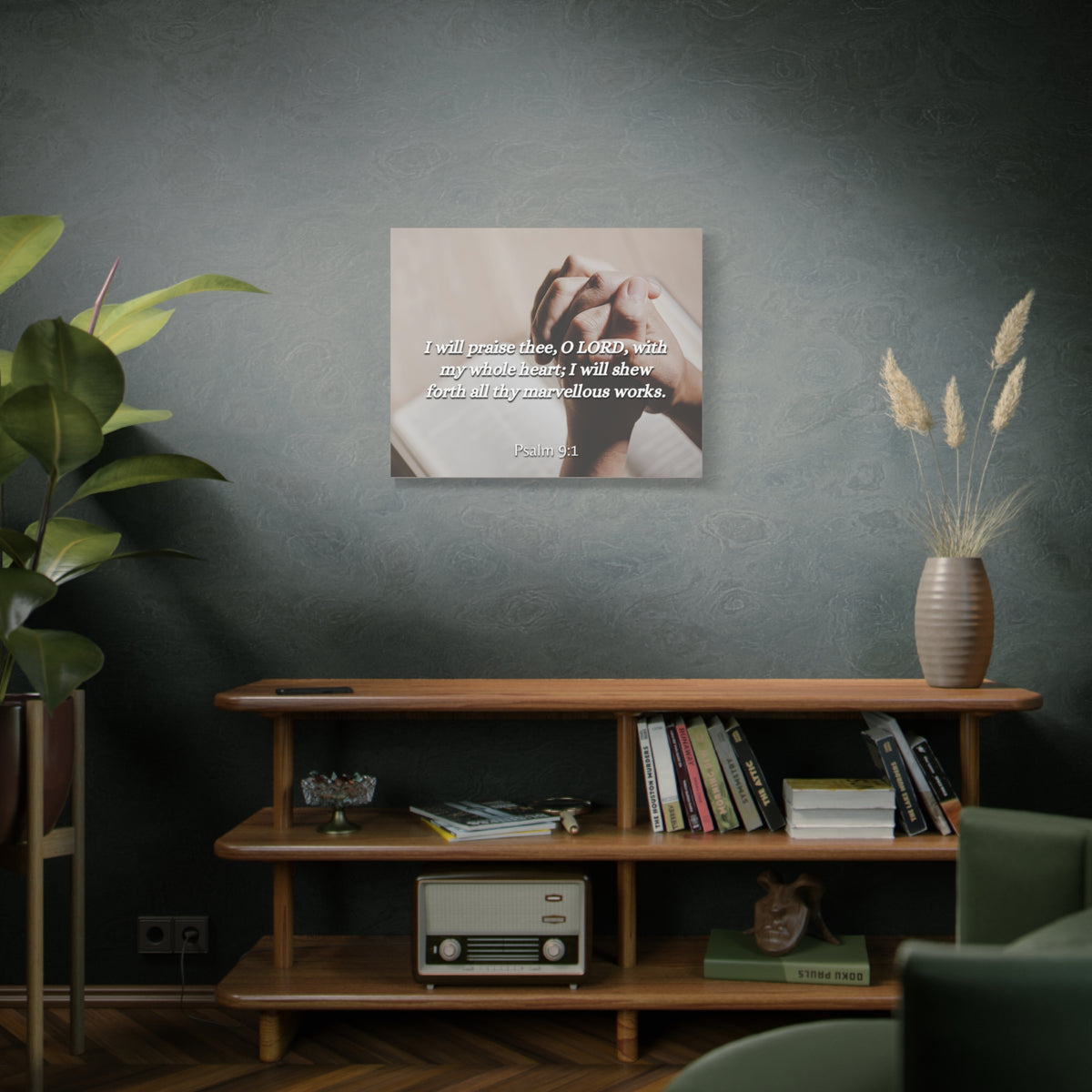 Scripture Canvas Marvelous Works Psalms 9:1 Christian Wall Art Bible Verse Print Ready to Hang-Express Your Love Gifts