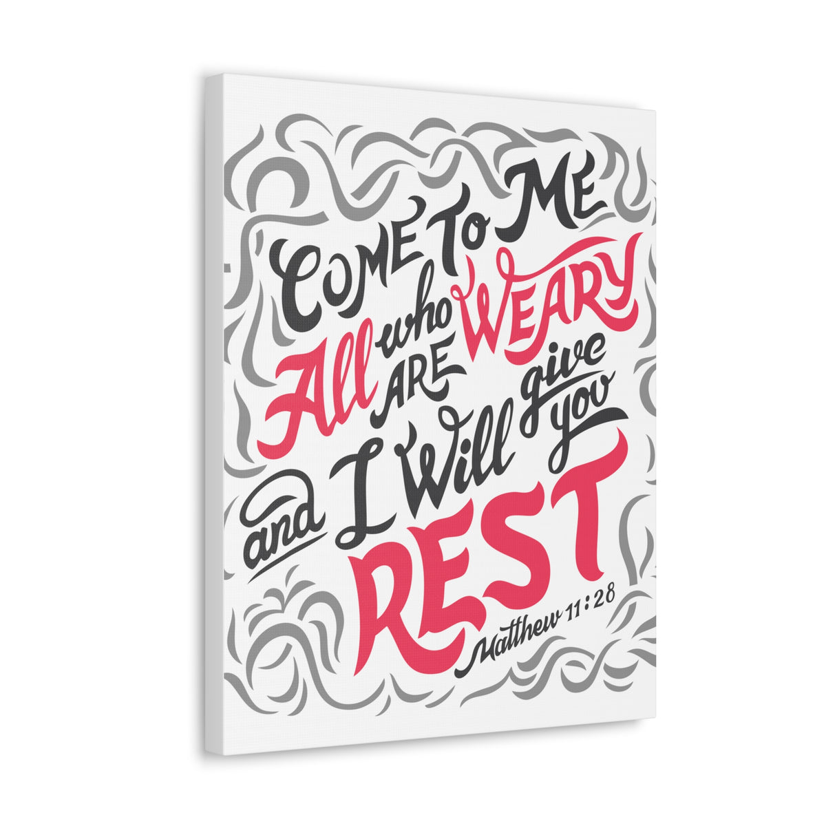 Scripture Canvas Come To Me All Matthew 11:28 Christian Wall Art Bible Verse Print Ready To Hang-Express Your Love Gifts