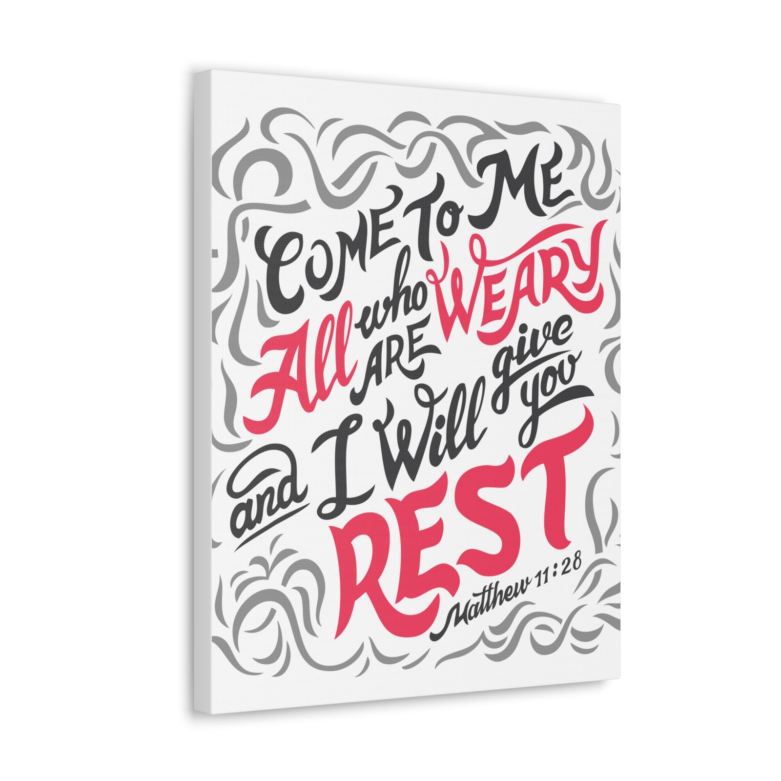 Scripture Canvas Come To Me All Matthew 11:28 Christian Wall Art Bible Verse Print Ready To Hang-Express Your Love Gifts