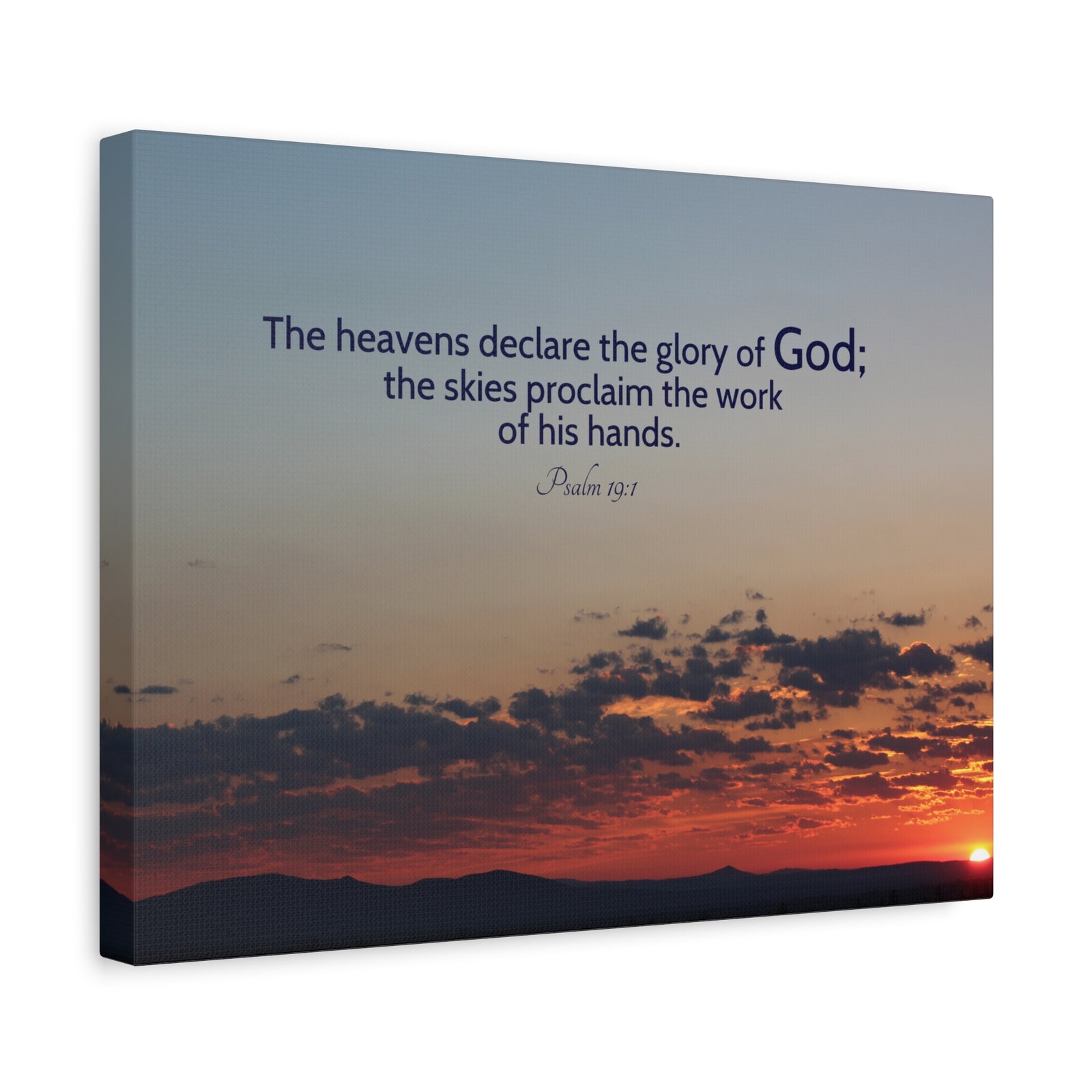 Scripture Canvas The Heavens Declare Psalm 19:1 Christian Wall Art Bible Verse Print Ready to Hang-Express Your Love Gifts