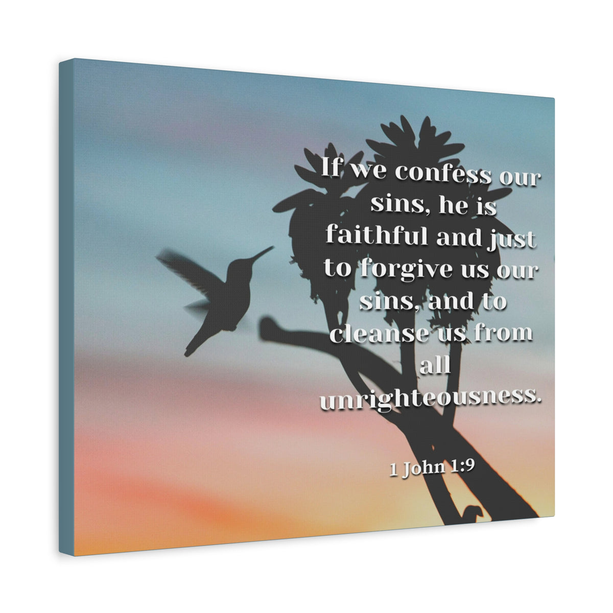 Scripture Canvas Forgive Us 1 John 1:9 Christian Wall Art Bible Verse Print Ready to Hang-Express Your Love Gifts