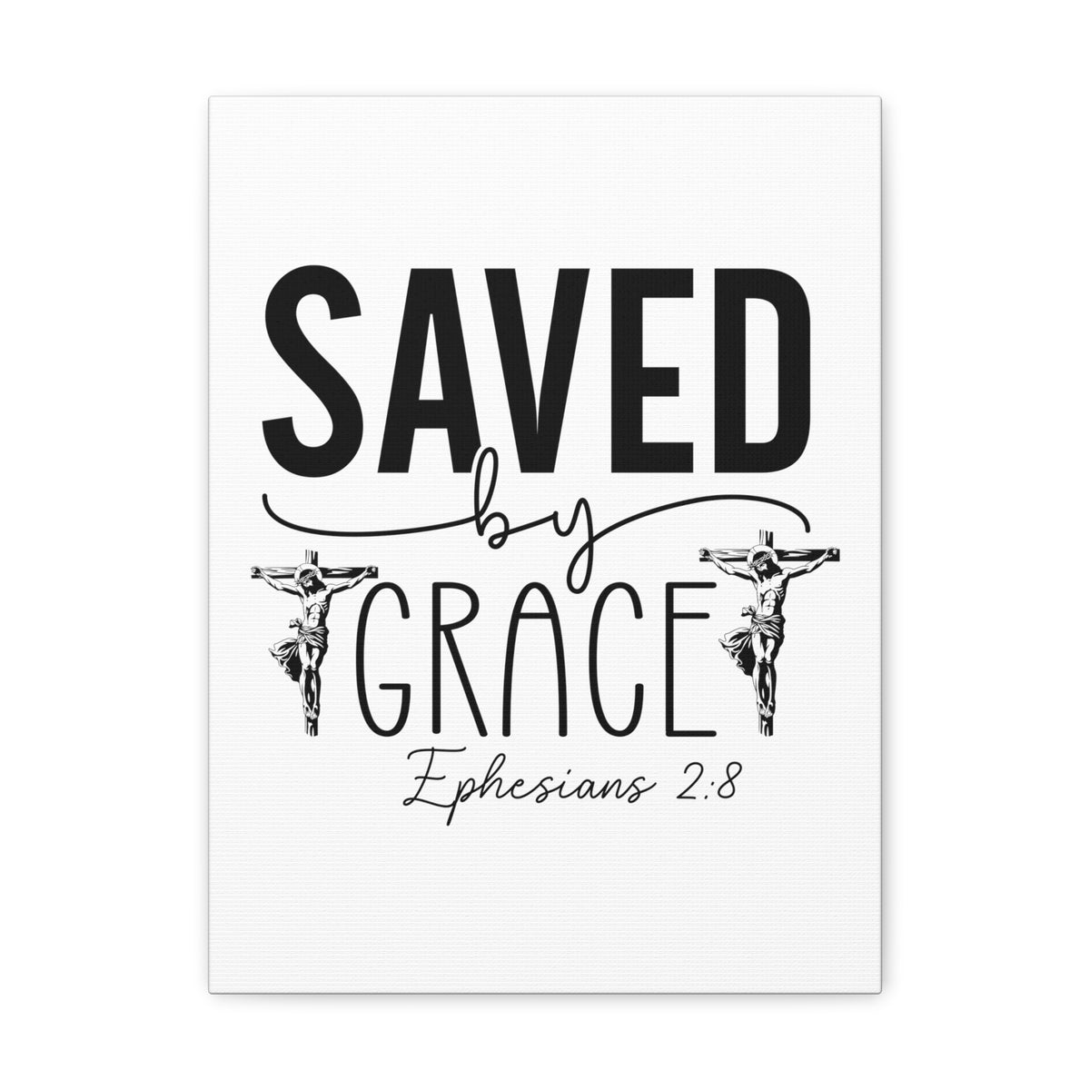 Scripture Walls Ephesian 2:8 Saved By Grace Bible Verse Canvas Christian Wall Art Ready to Hang Unframed-Express Your Love Gifts