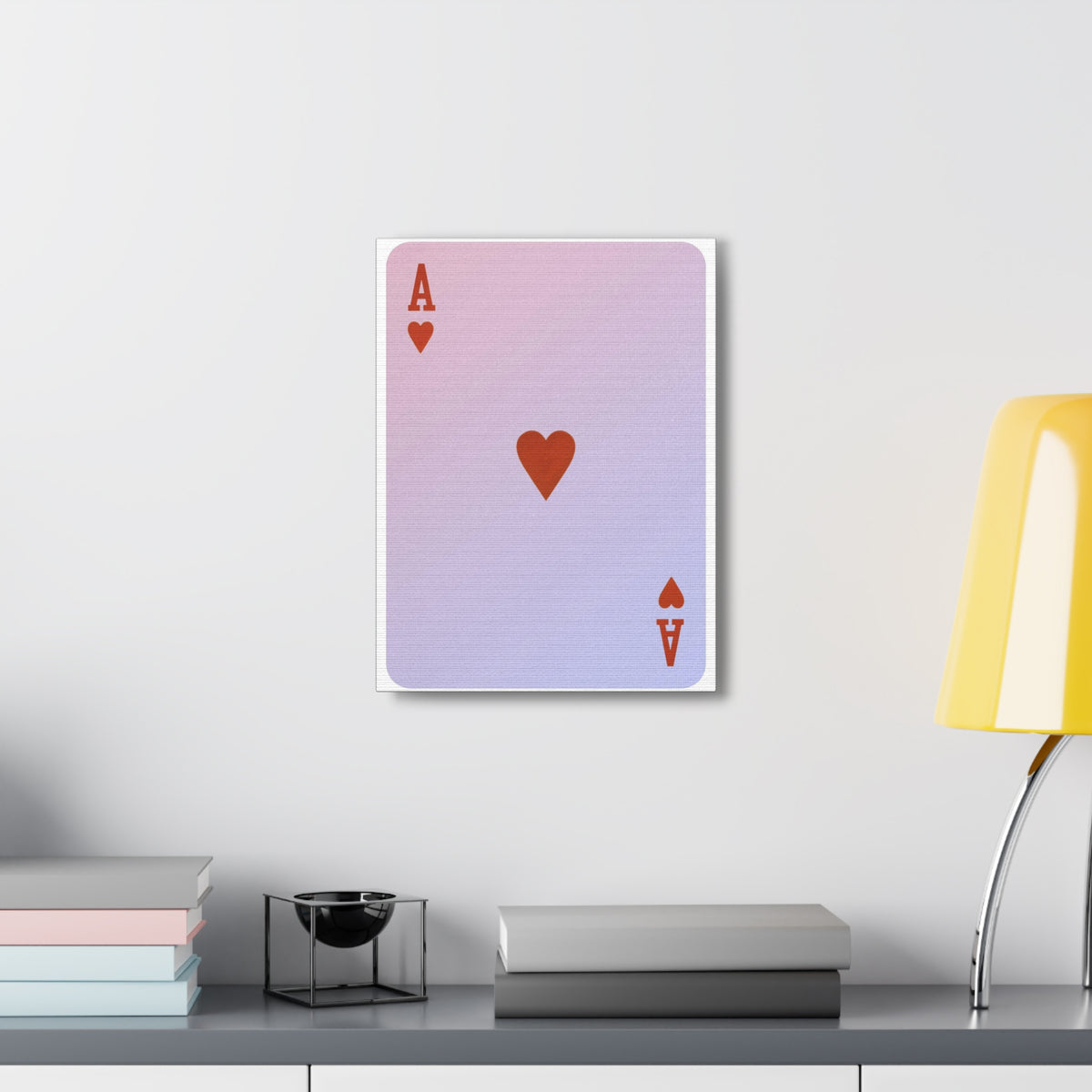 Ace Of Hearts Playing Card Canvas Wall Art for Home Decor Ready-to-Hang-Express Your Love Gifts
