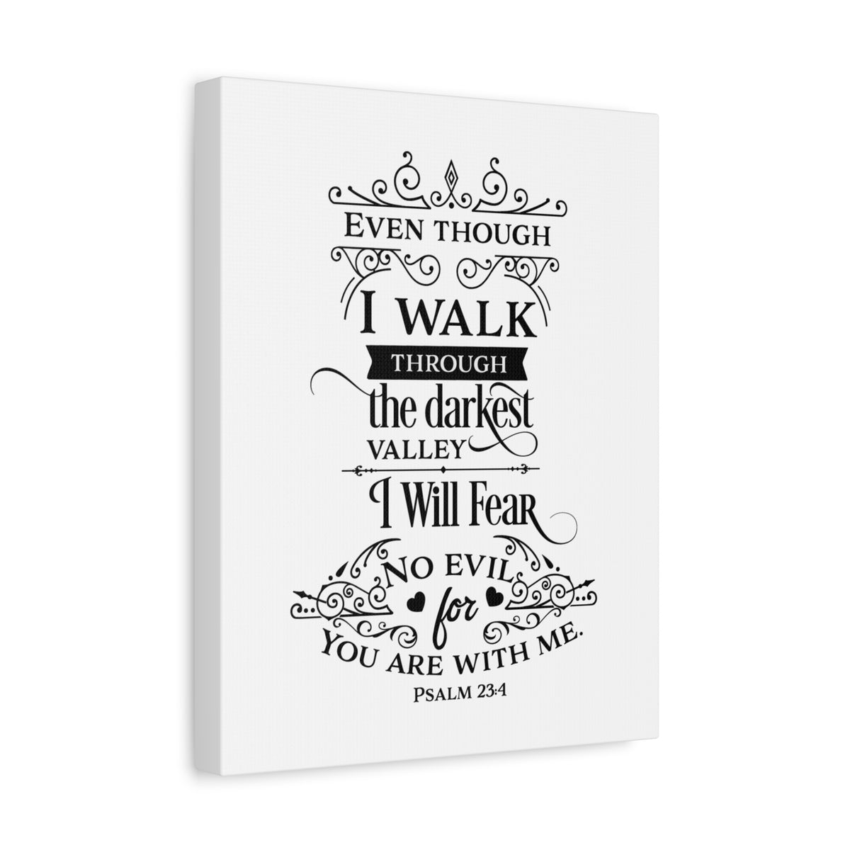 Scripture Canvas Are With Me Psalm 23:4 Christian Wall Art Bible Verse Print Ready to Hang-Express Your Love Gifts
