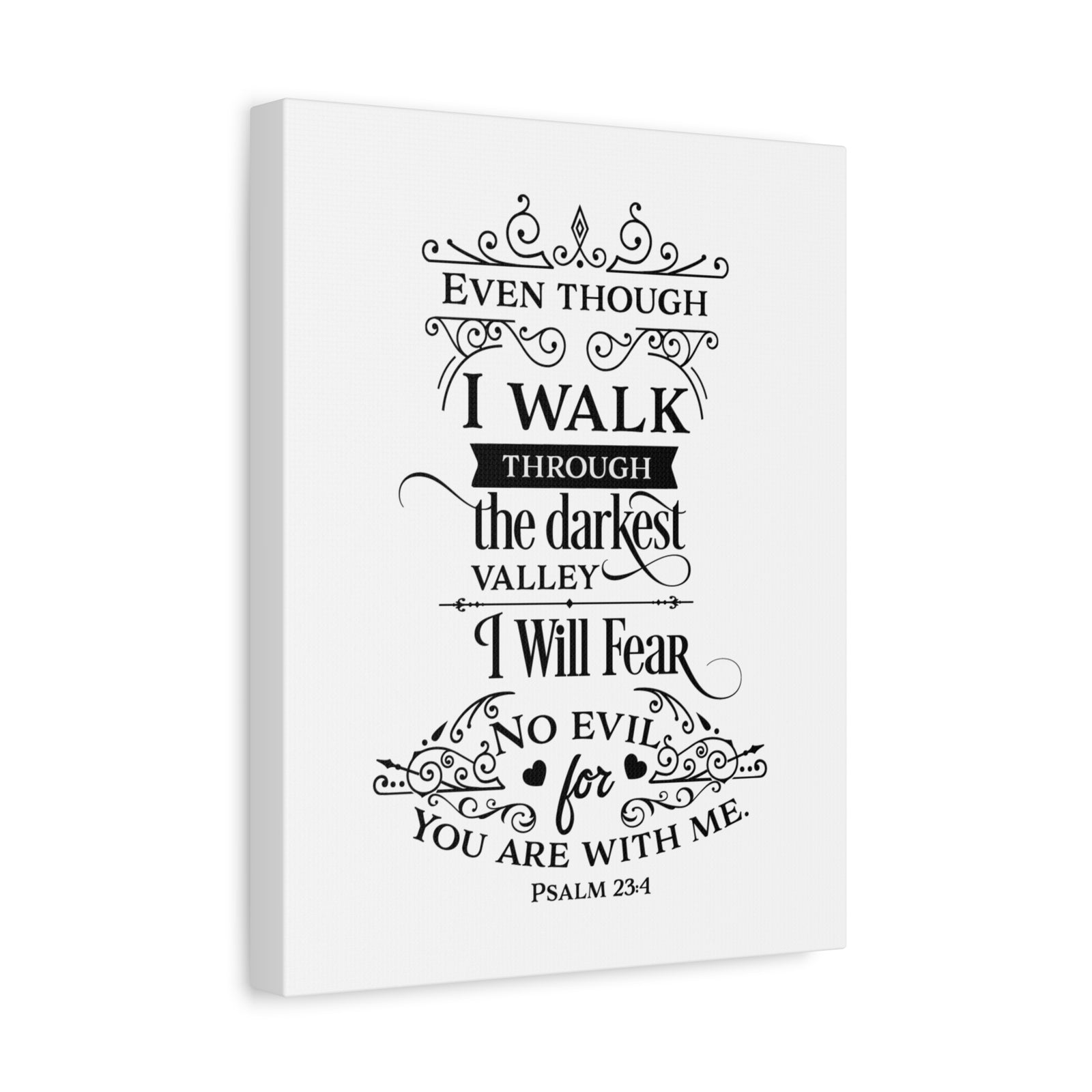 Scripture Canvas Are With Me Psalm 23:4 Christian Wall Art Bible Verse Print Ready to Hang-Express Your Love Gifts