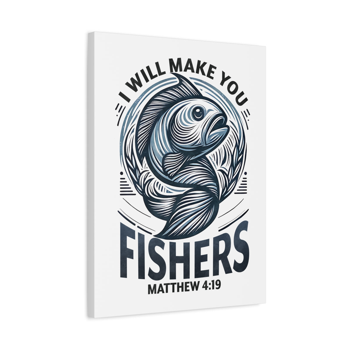 Scripture Walls Matthew 4:19 I Will Make You Fishers Bible Verse Canvas Christian Wall Art Ready to Hang Unframed-Express Your Love Gifts