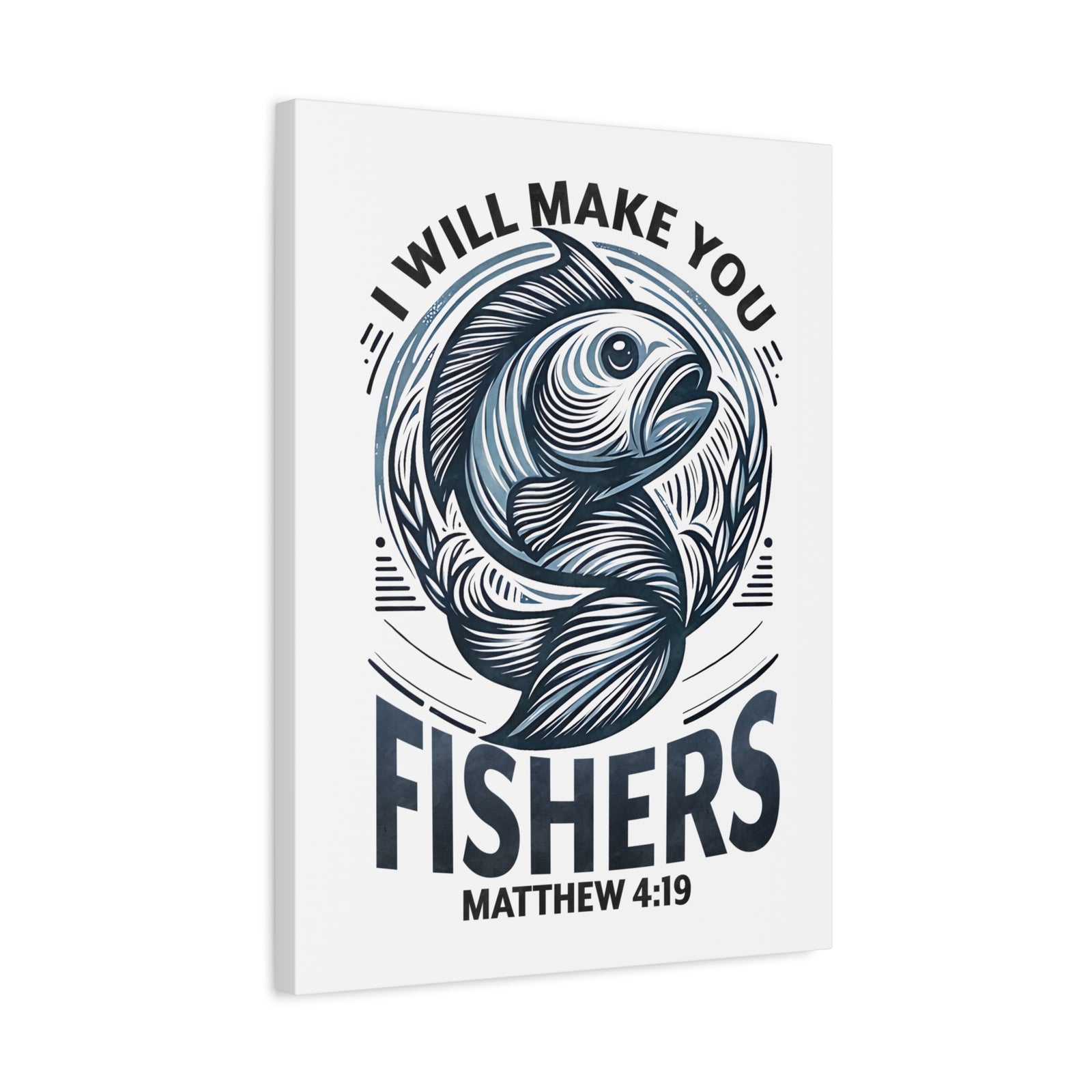 Scripture Walls Matthew 4:19 I Will Make You Fishers Bible Verse Canvas Christian Wall Art Ready to Hang Unframed-Express Your Love Gifts