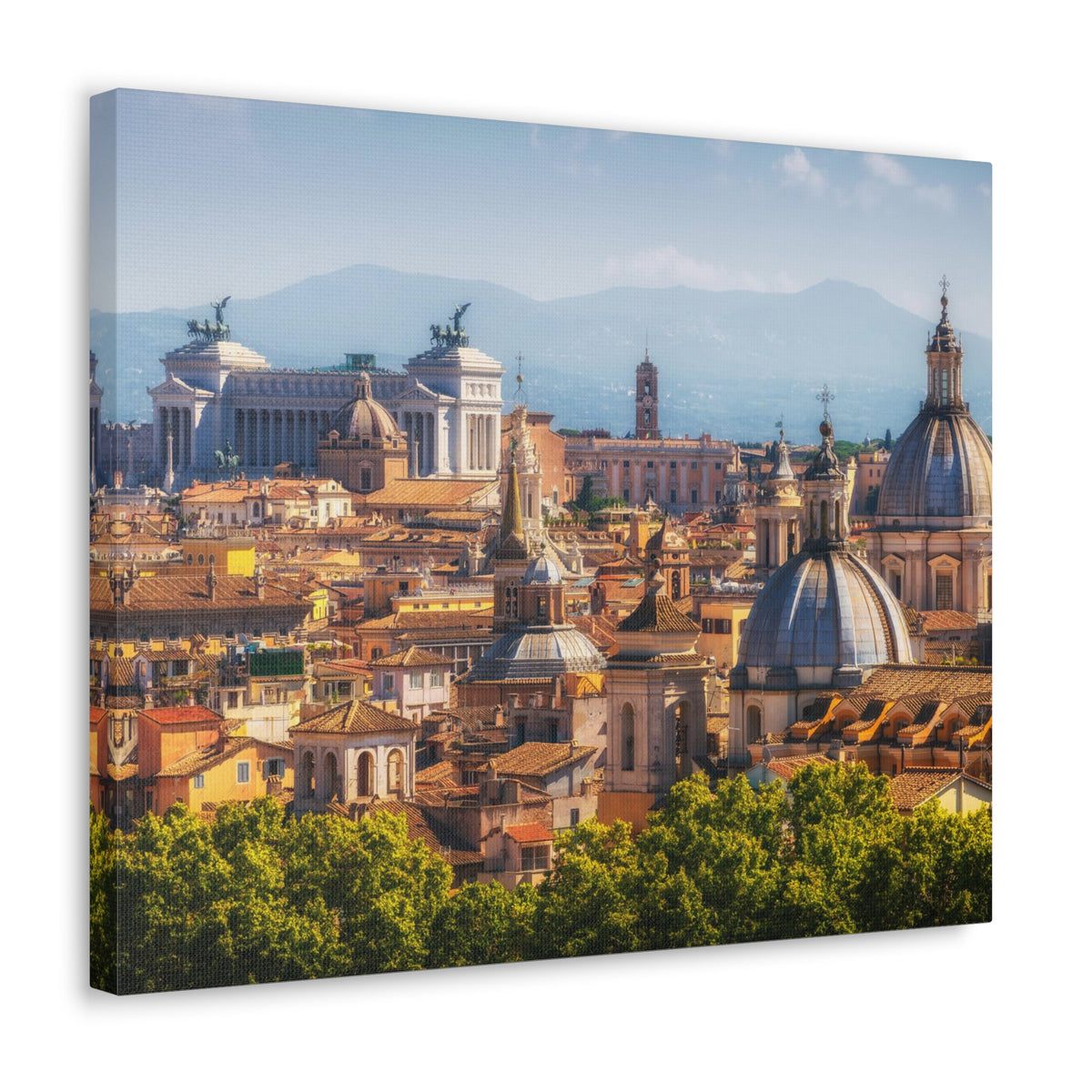 Rome Daytime Skyline Canvas Artwork High-Quality Breathtaking Stunning Cityscape for Home Decor Ready to Hang-Express Your Love Gifts