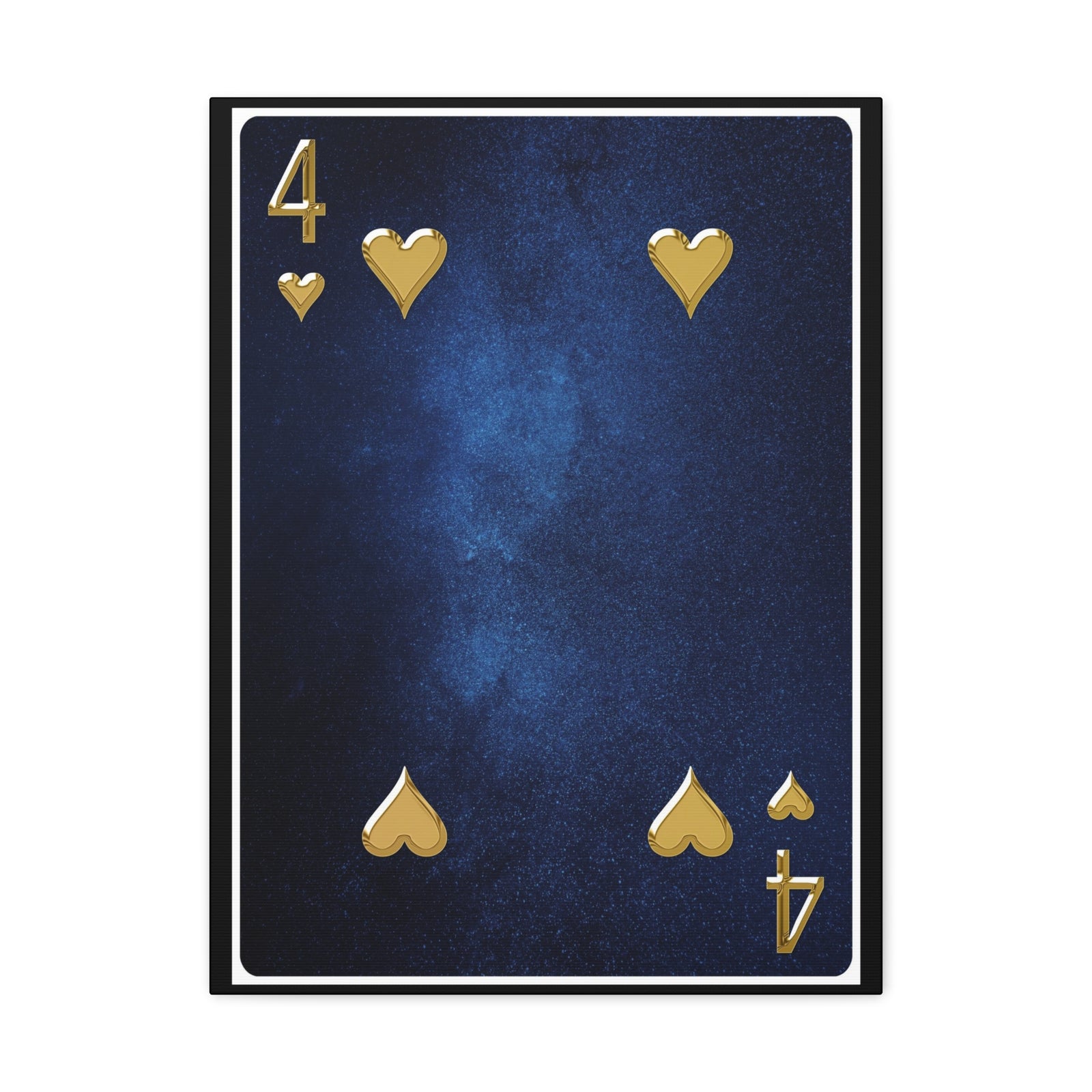 Four Of Hearts Space Background Playing Card Canvas Wall Art for Home Decor Ready-to-Hang-Express Your Love Gifts