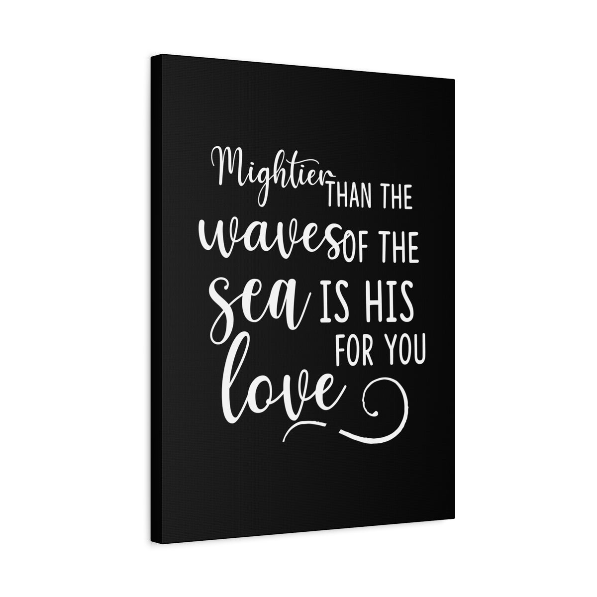 Scripture Canvas Mightier Than The Waves Of The Sea Psalm 93:4 Christian Wall Art Bible Verse Print Ready to Hang-Express Your Love Gifts