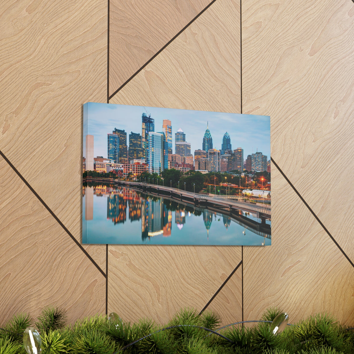 Philadelphia Daytime Skyline Canvas Artwork High-Quality Breathtaking Stunning Cityscape for Home Decor Ready to Hang-Express Your Love Gifts