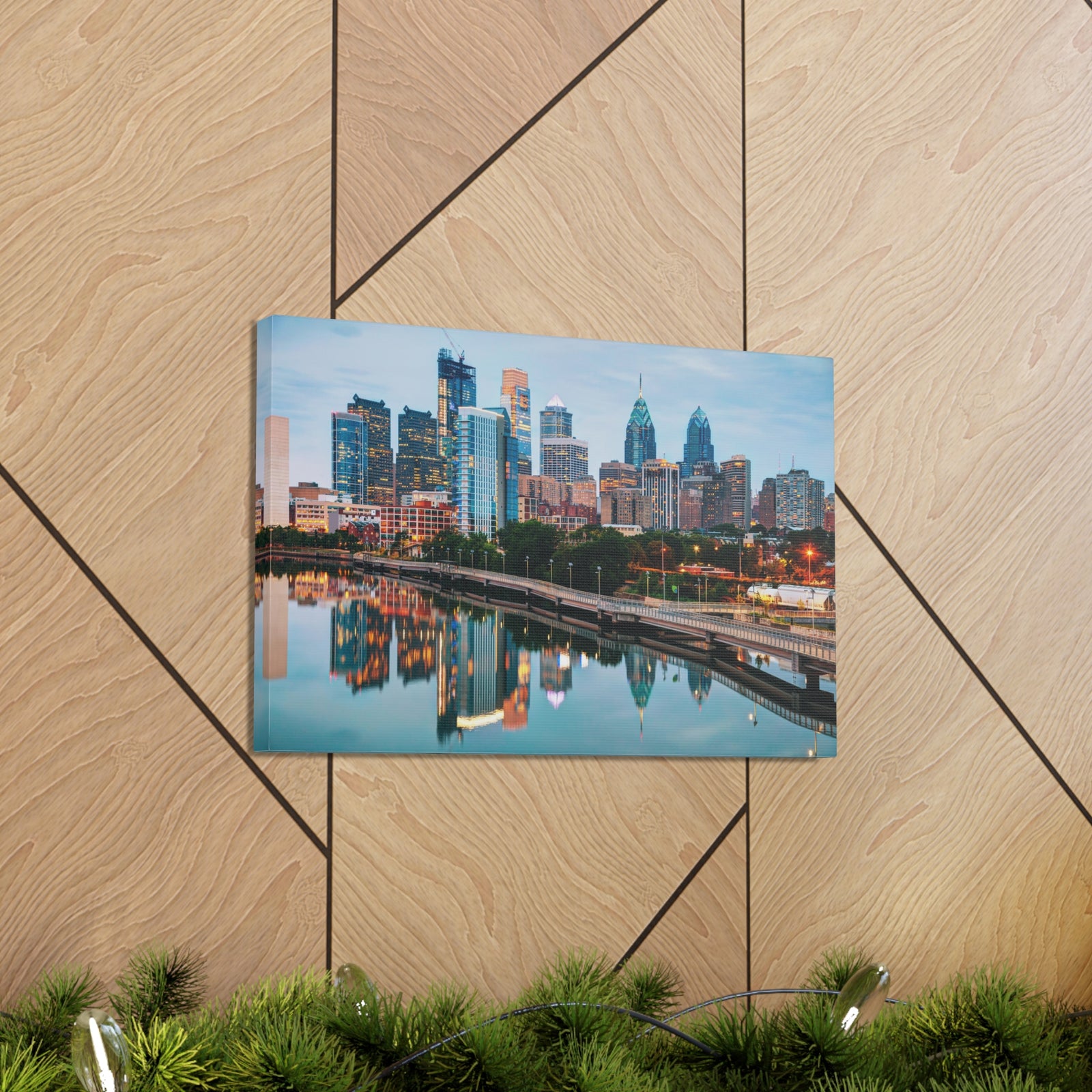 Philadelphia Daytime Skyline Canvas Artwork High-Quality Breathtaking Stunning Cityscape for Home Decor Ready to Hang-Express Your Love Gifts