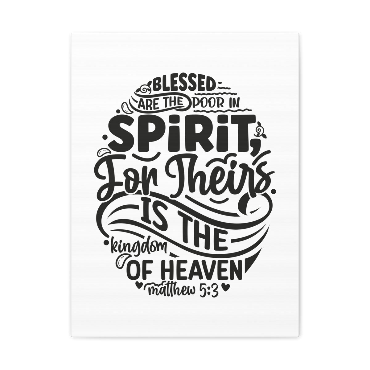 Scripture Walls Matthew 5:3 Kingdom of Heaven Bible Verse Canvas Christian Wall Art Ready to Hang Unframed-Express Your Love Gifts