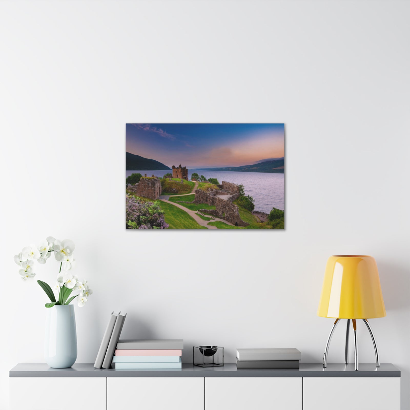 Ruins of Urquhart Castle Ness Scotland Nature Wilderness Photography Canvas Wall Art for Home Decor Ready-to-Hang-Express Your Love Gifts
