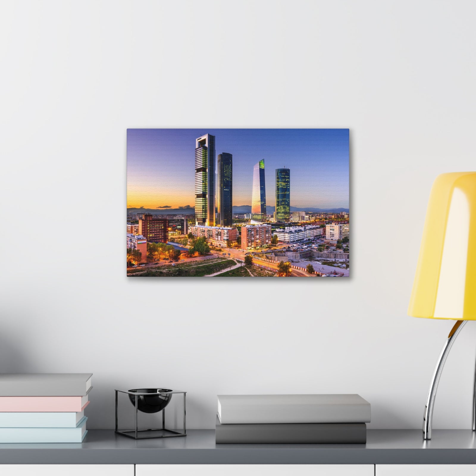 Madrid Night Skyline Canvas Artwork High-Quality Breathtaking Stunning Cityscape for Home Decor Ready to Hang-Express Your Love Gifts