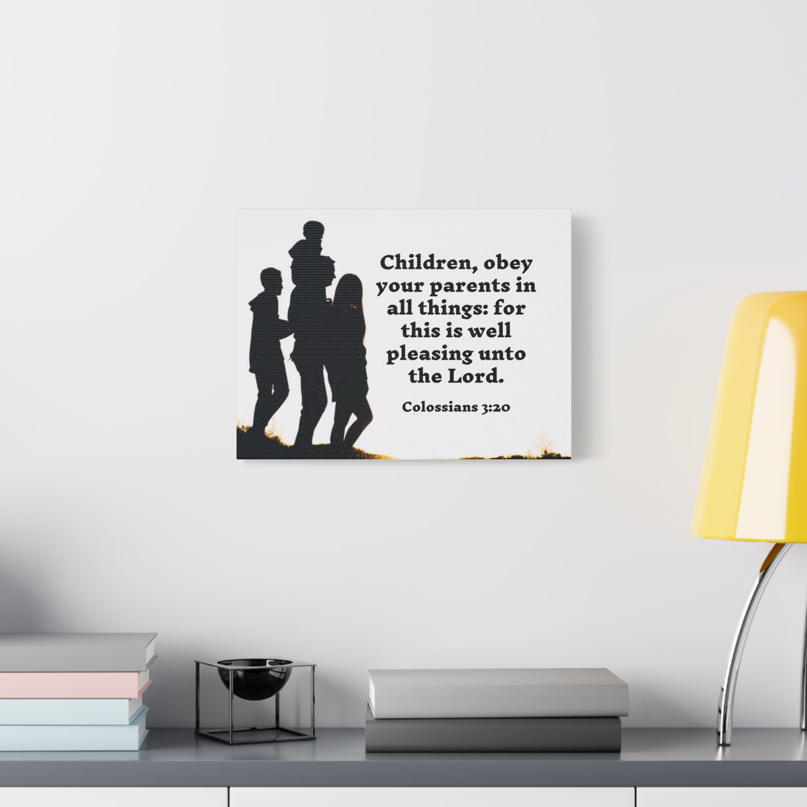 Scripture Walls Obey Your Parents Colossians 3:20 Bible Verse Canvas Christian Wall Art Ready to Hang-Express Your Love Gifts