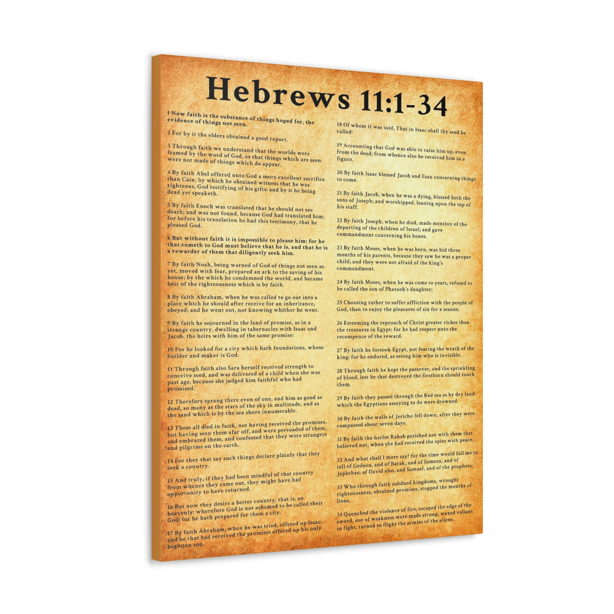 Scripture Walls Hebrews 11:1-34 Bible Verse Canvas Christian Wall Art Ready to Hang Unframed-Express Your Love Gifts