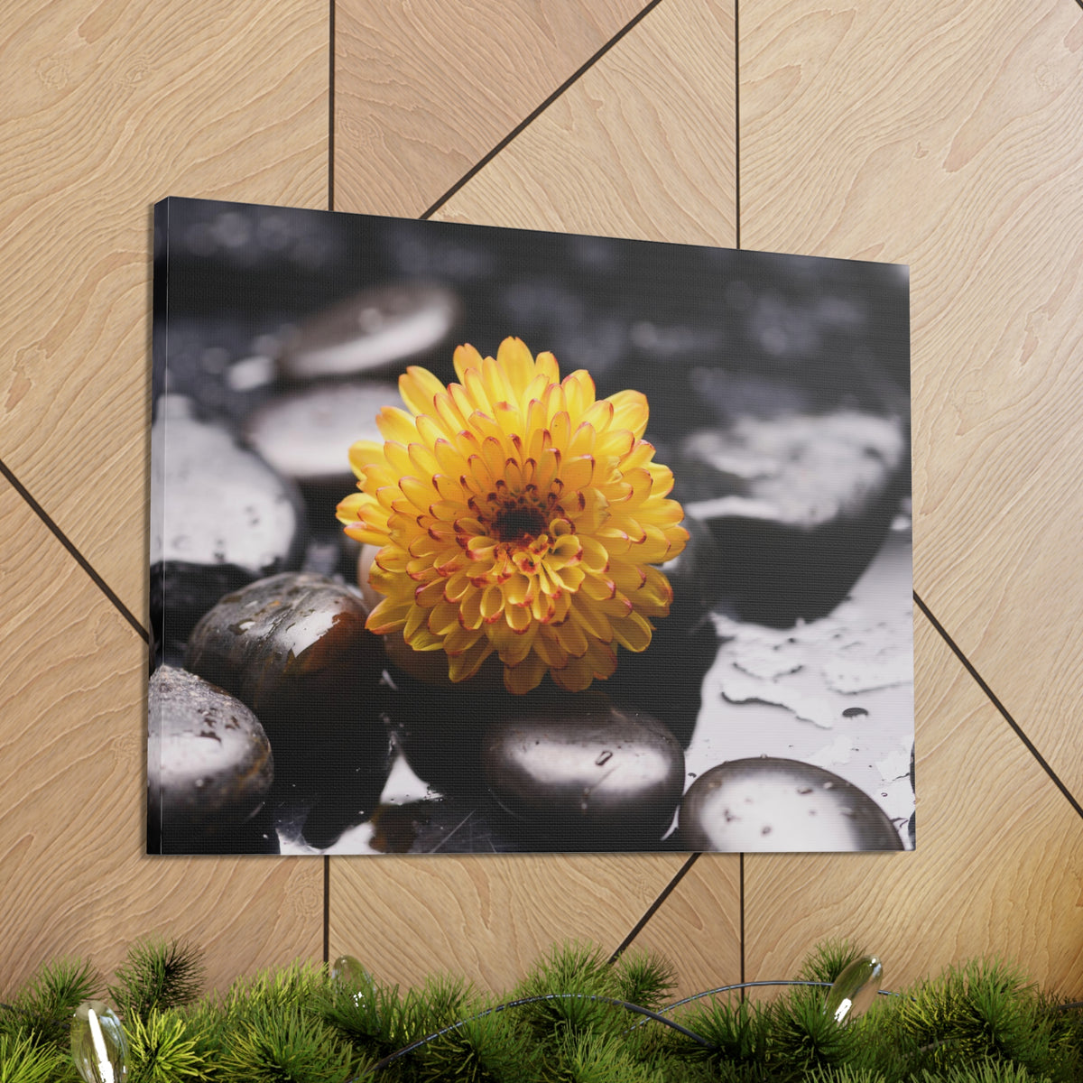 Macro of Yellow Flower Forest Floral Nature Photography Canvas Wall Art for Home Decor Ready-to-Hang-Express Your Love Gifts