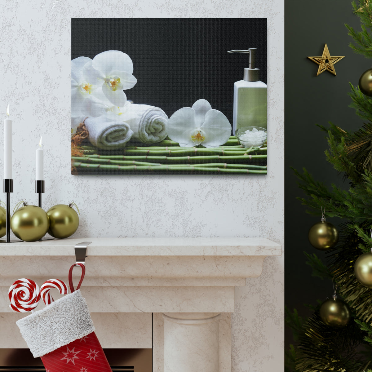 Long Green Leaves Forest Floral Nature Photography Canvas Wall Art for Home Decor Ready-to-Hang-Express Your Love Gifts