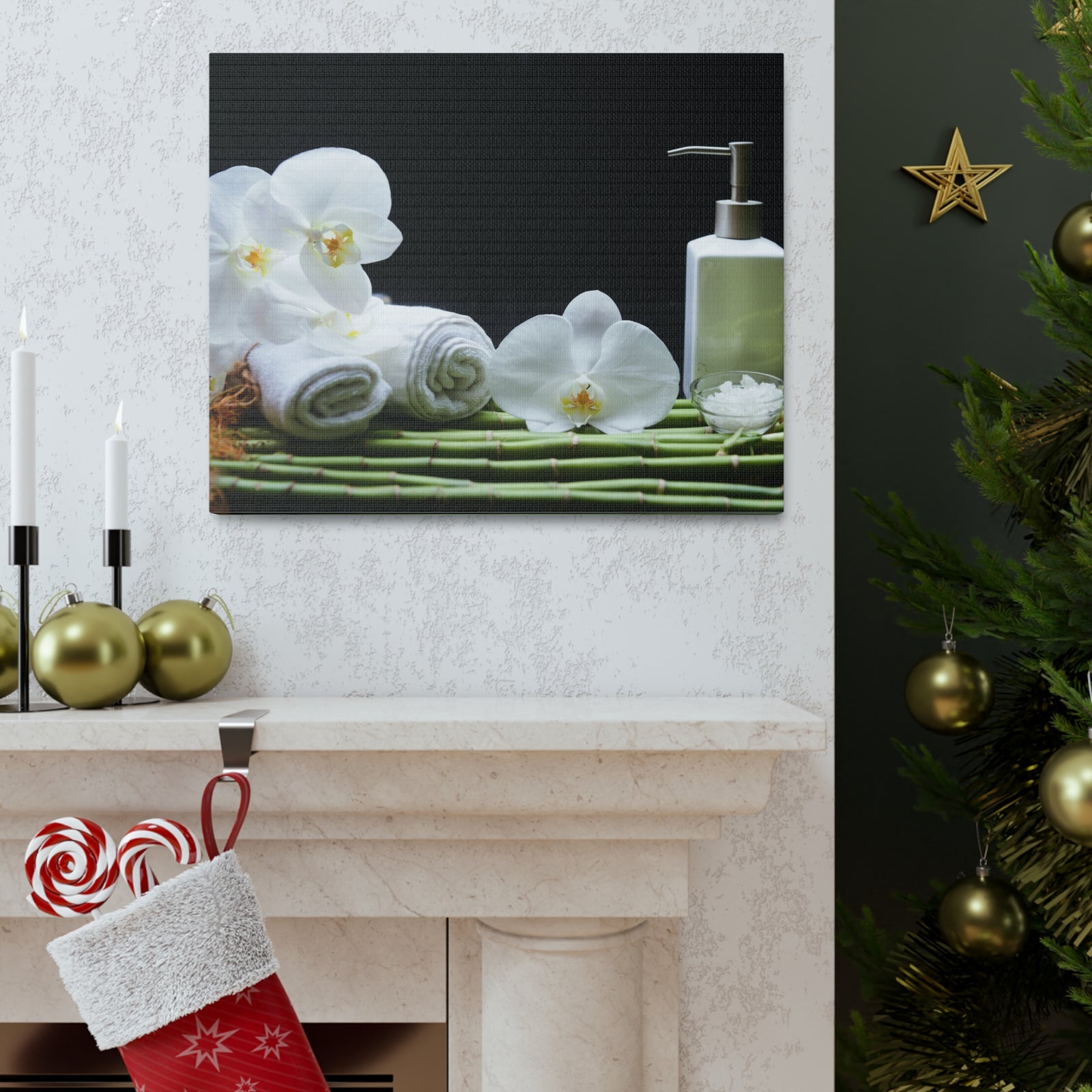 Long Green Leaves Forest Floral Nature Photography Canvas Wall Art for Home Decor Ready-to-Hang-Express Your Love Gifts