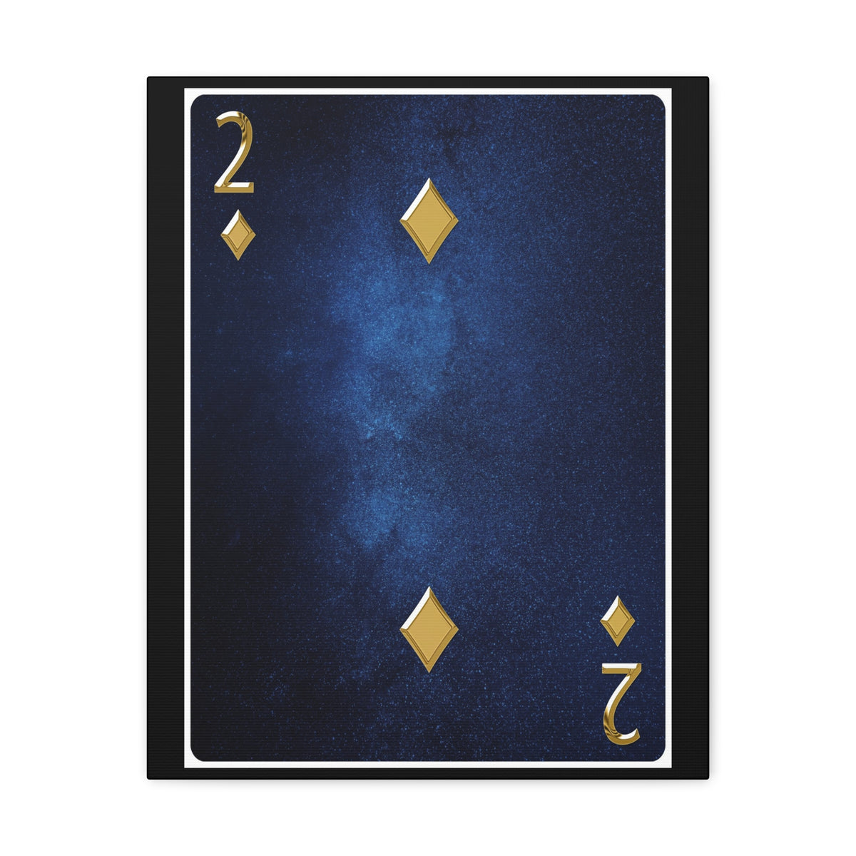 Two Of Diamonds Space Background Playing Card Canvas Wall Art for Home Decor Ready-to-Hang-Express Your Love Gifts