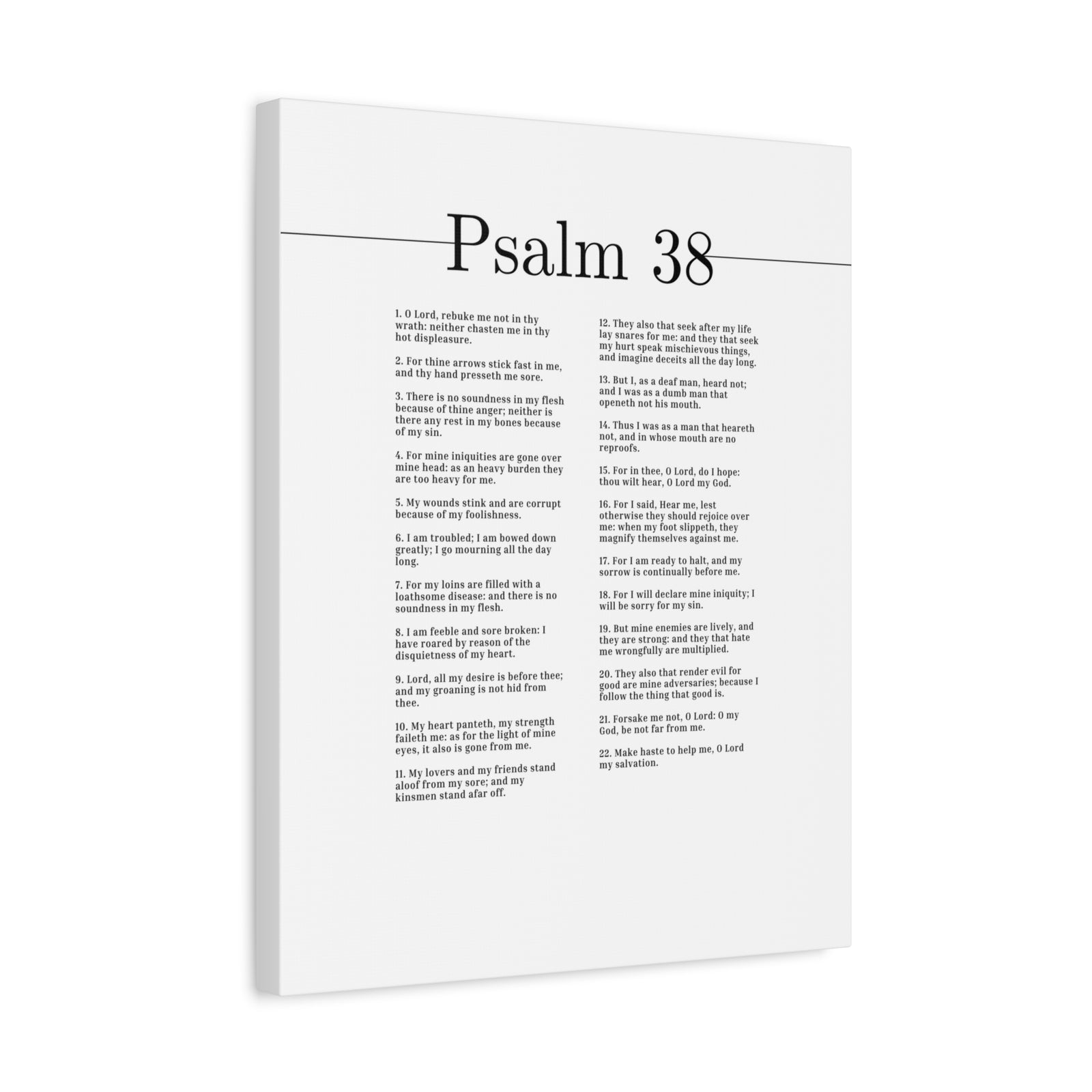 Scripture Canvas O Lord My Salvation Psalm 38 Christian Wall Art Bible Verse Print Ready to Hang-Express Your Love Gifts