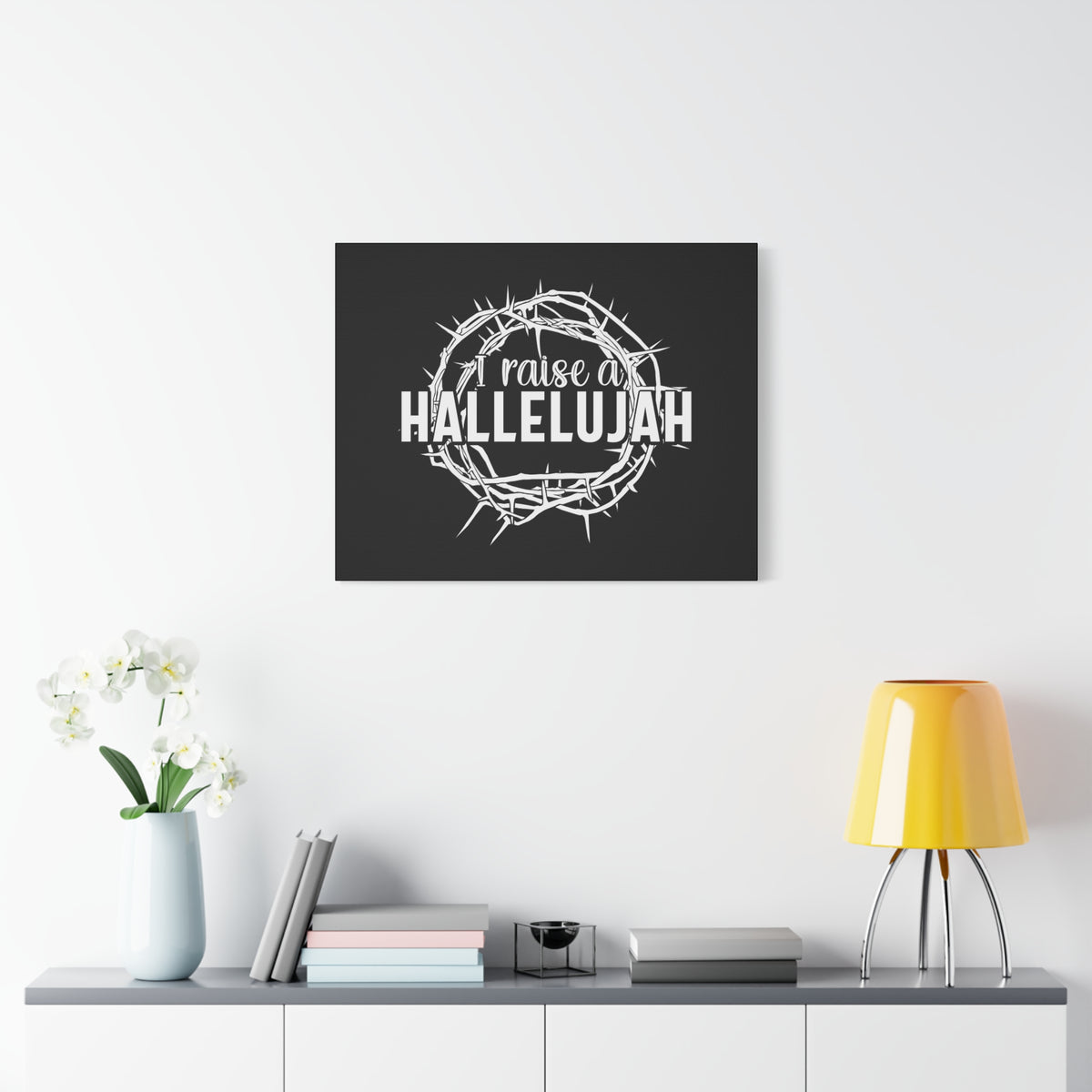 Scripture Canvas I Raise A Hallelujah Psalms 135:3 Christian Wall Art Bible Verse Print Ready to Hang-Express Your Love Gifts
