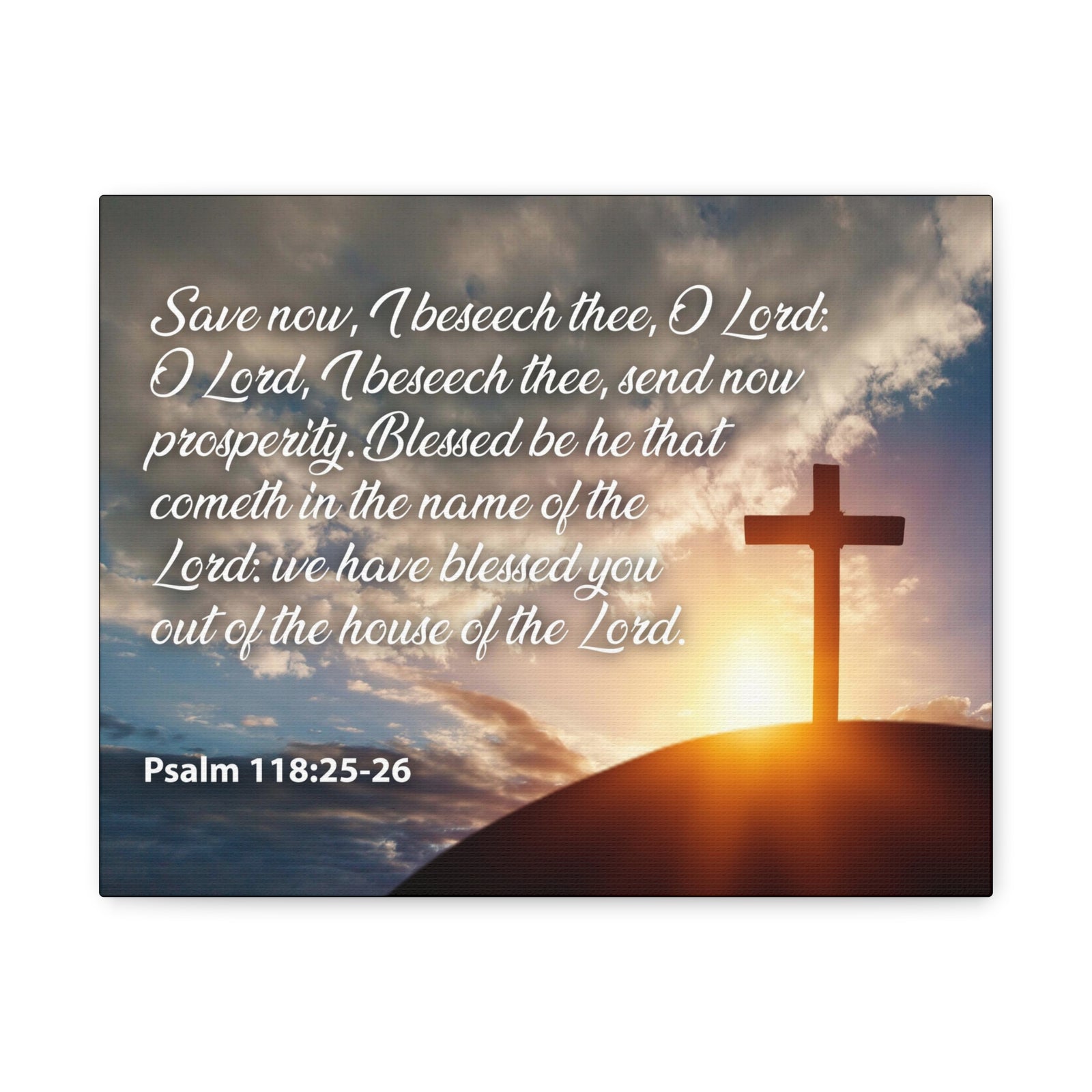 Bible Verse Canvas The House of The Lord Psalm 118:25-26 Christian Home Decor Scripture Art-Express Your Love Gifts