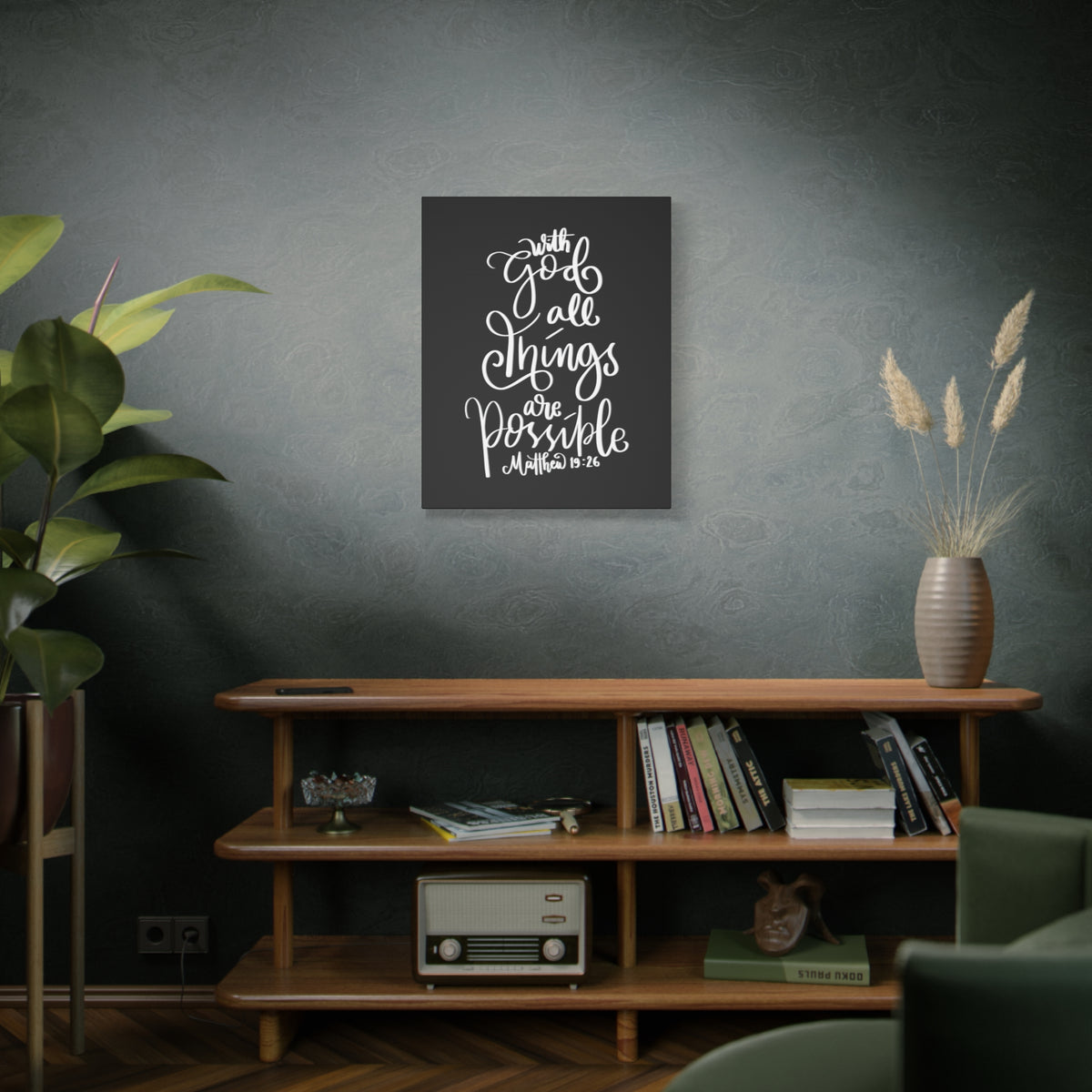Scripture Walls All Things Are Possible Matthew 19:26 Bible Verse Canvas Christian Wall Art Ready to Hang-Express Your Love Gifts