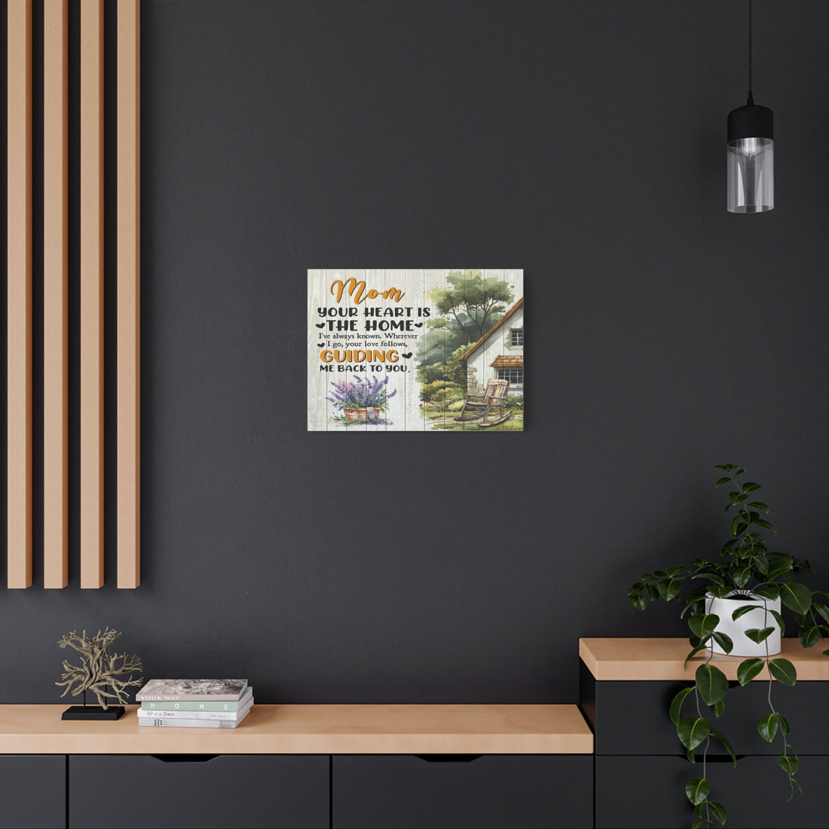 To Mom Heart is The Home Inspirational Quote – Elegant Home Décor-Express Your Love Gifts