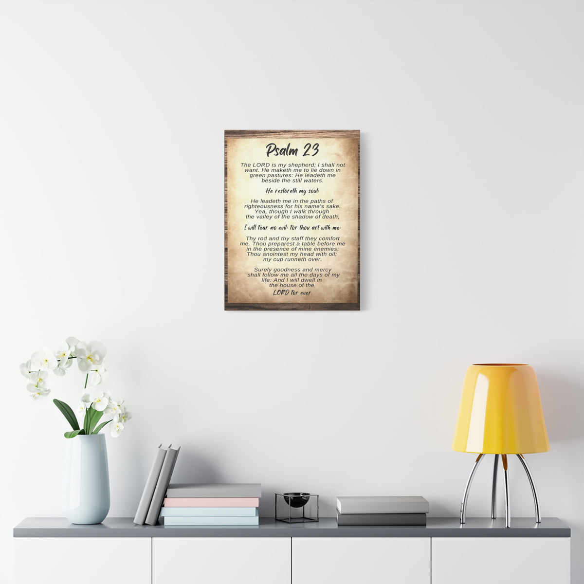 Scripture Walls The Lord Is My Shepherd Psalm 23 Bible Verse Canvas Christian Wall Art Ready to Hang-Express Your Love Gifts