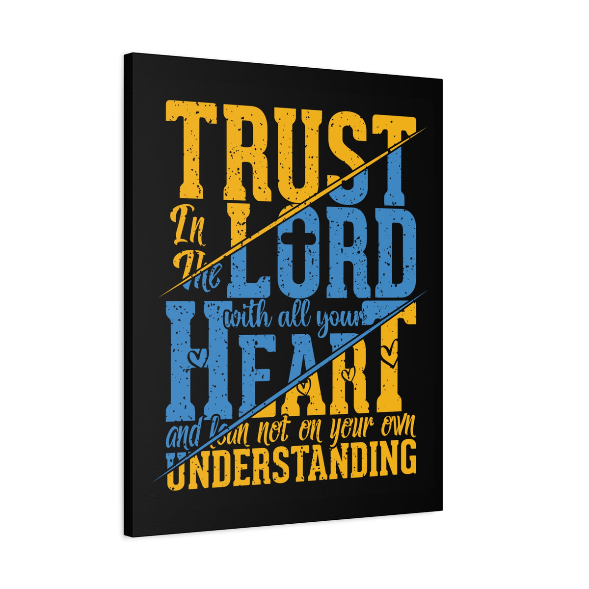 Scripture Canvas All Your Heart Psalm 23:4 Christian Wall Art Bible Verse Print Ready to Hang-Express Your Love Gifts