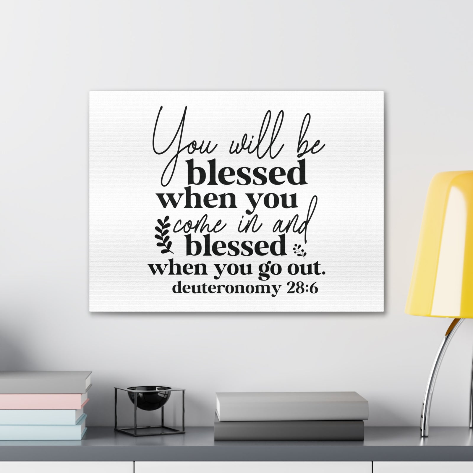 Scripture Walls Deuteronomy 28:6 You Will Be Blessed Bible Verse Canvas Christian Wall Art Ready to Hang Unframed-Express Your Love Gifts