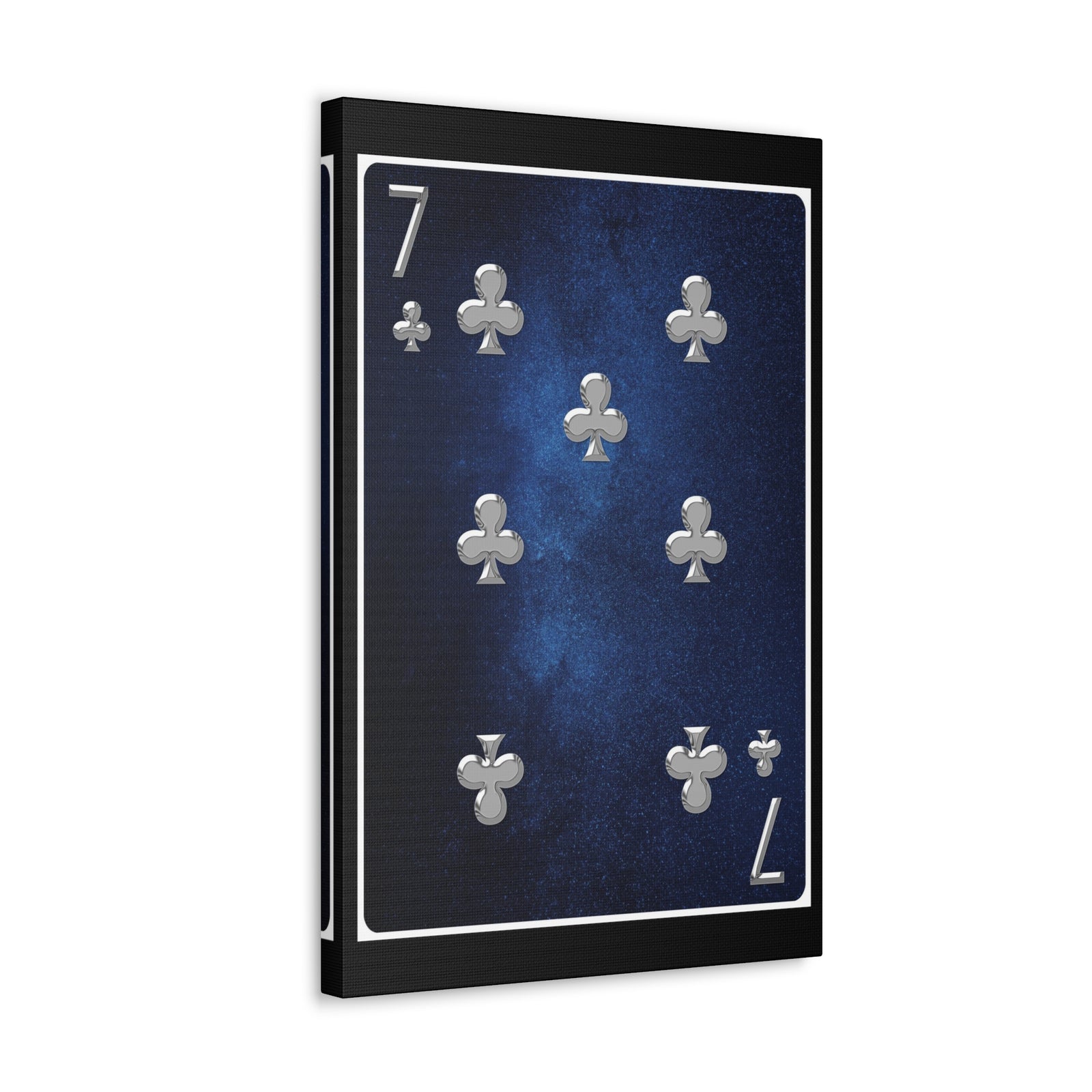 Seven Of Clubs Space Background Playing Card Canvas Wall Art for Home Decor Ready-to-Hang-Express Your Love Gifts