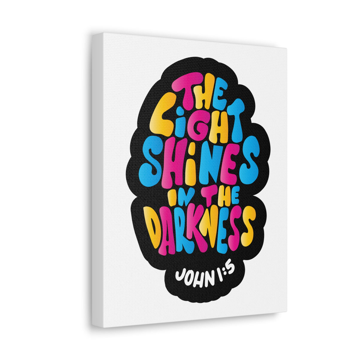 Scripture Canvas The Light Shines John 1:5 Christian Wall Art Bible Verse Print Ready to Hang-Express Your Love Gifts