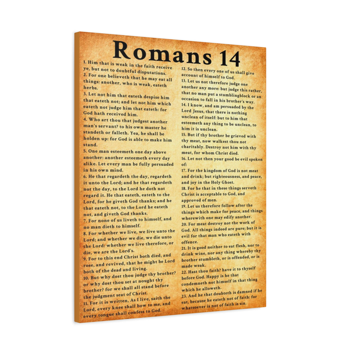 Scripture Walls Romans 14 Gold Bible Verse Canvas Christian Wall Art Ready to Hang Unframed-Express Your Love Gifts