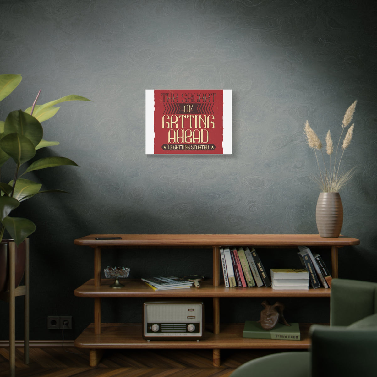 Inspirational Quote Canvas Getting Started Wall Art Motivational Motto Inspiring Prints Artwork Decor Ready to Hang-Express Your Love Gifts