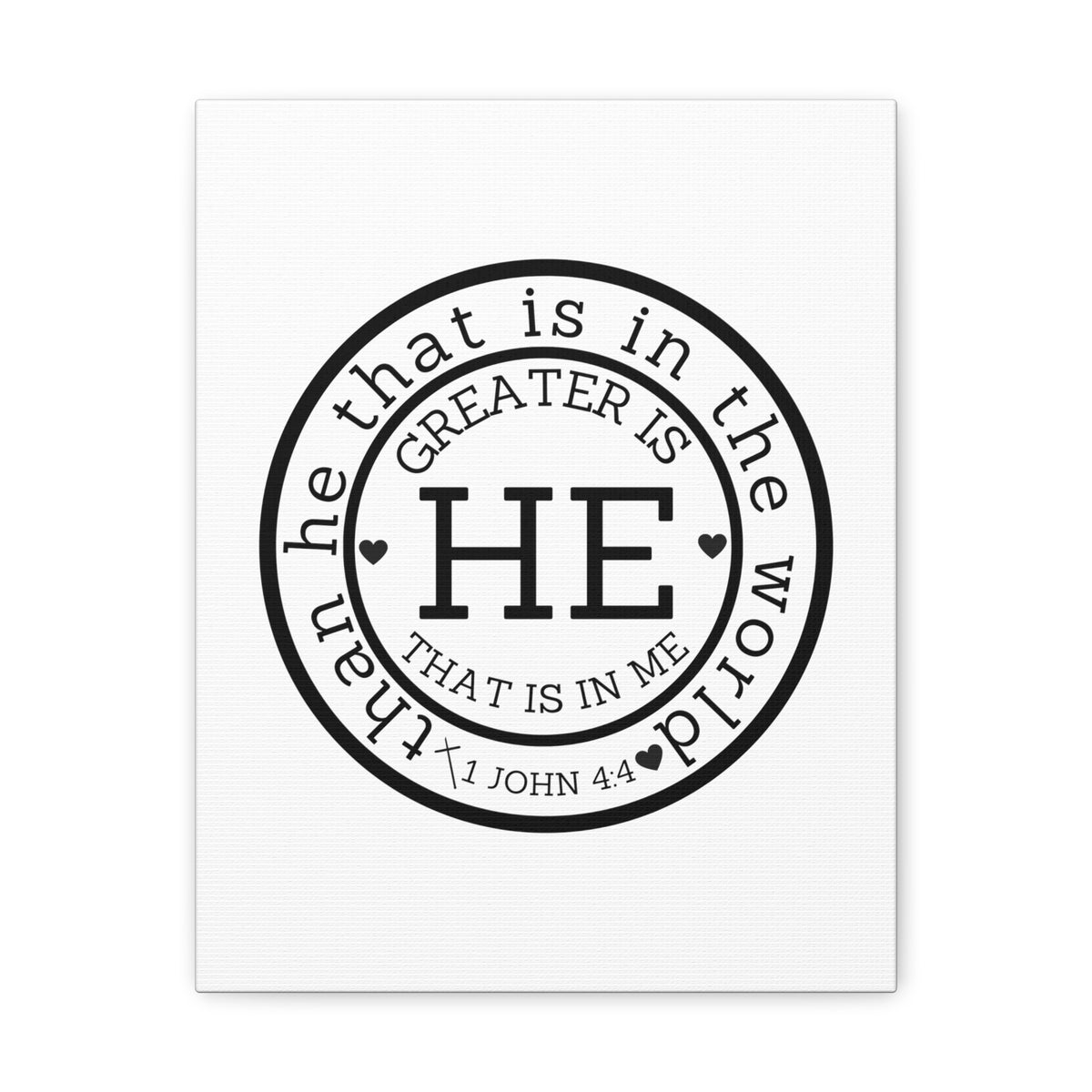 Scripture Walls 1 John 4:4 Greater is He Bible Verse Canvas Christian Wall Art Ready to Hang Unframed-Express Your Love Gifts