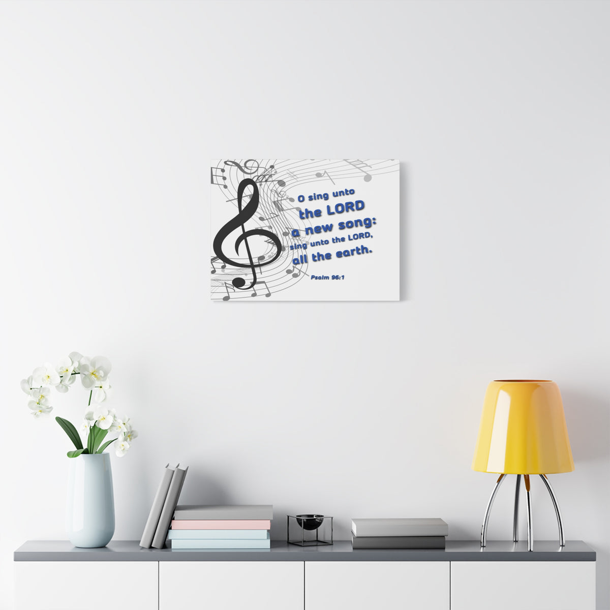 Scripture Canvas Sing Psalm 96:1 Christian Wall Art Bible Verse Print Ready to Hang-Express Your Love Gifts