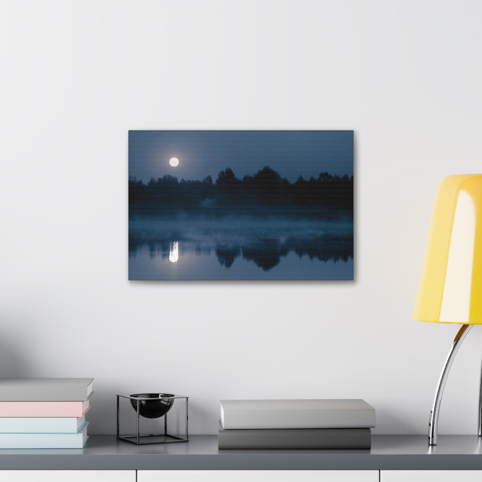 Misty Mountain Reflections Nature Wilderness Photography Canvas Wall Art for Home Decor Ready-to-Hang-Express Your Love Gifts