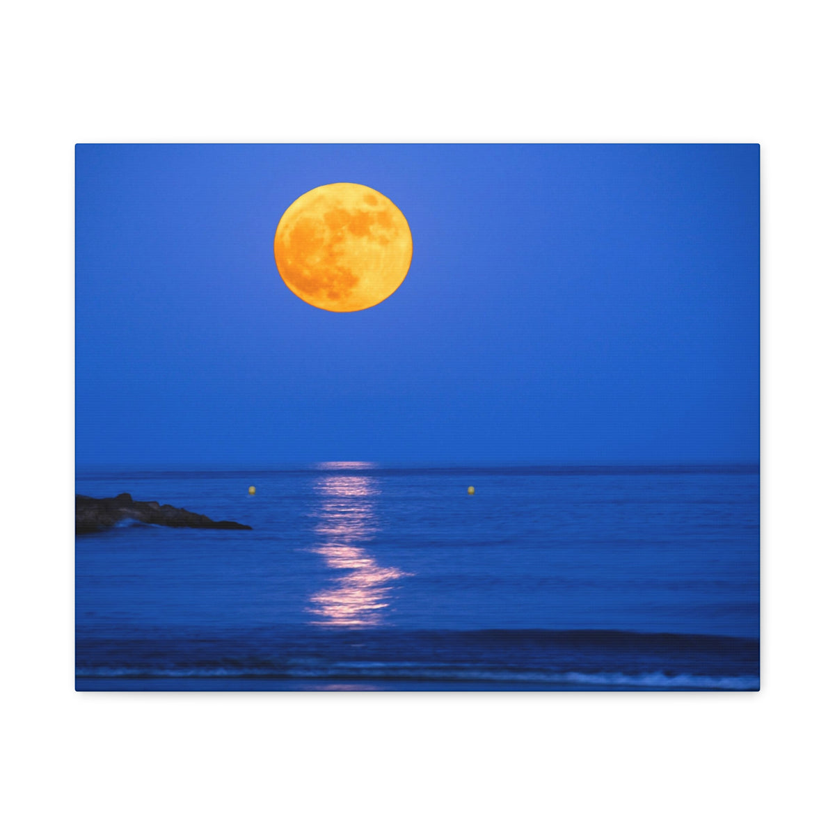 Super Moon over Seascape Sea Canvas Wall Art for Home Decor Ready-to-Hang-Express Your Love Gifts
