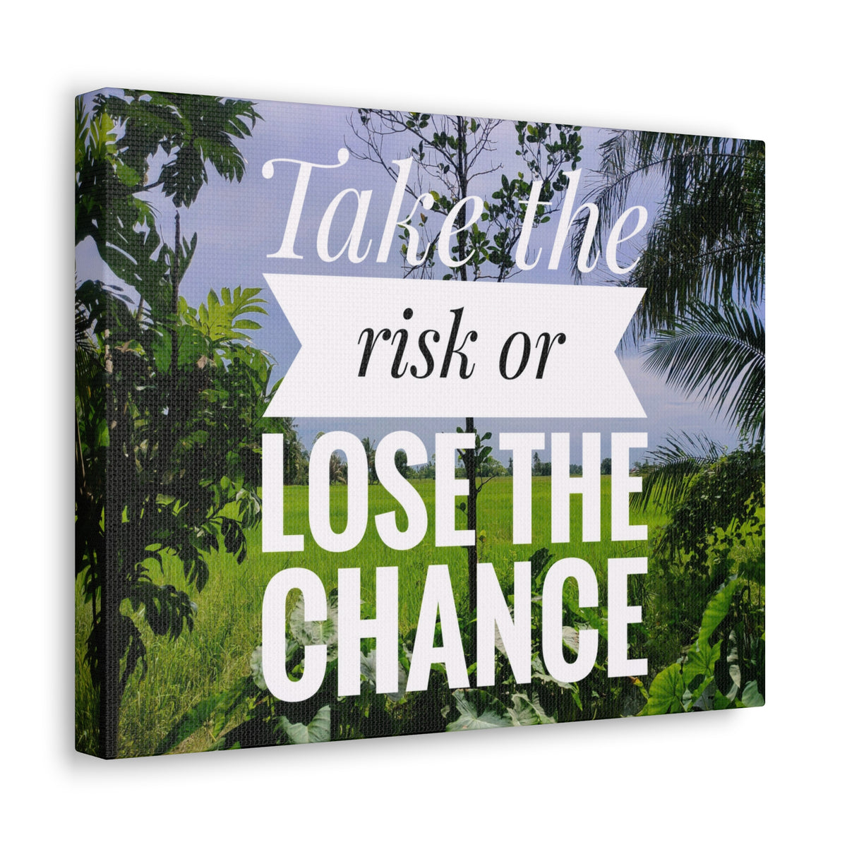 Inspirational Quote Canvas Take The Risk Or Lose The Change Wall Art Motivational Motto Inspiring Prints Artwork Decor Ready to Hang-Express Your Love Gifts
