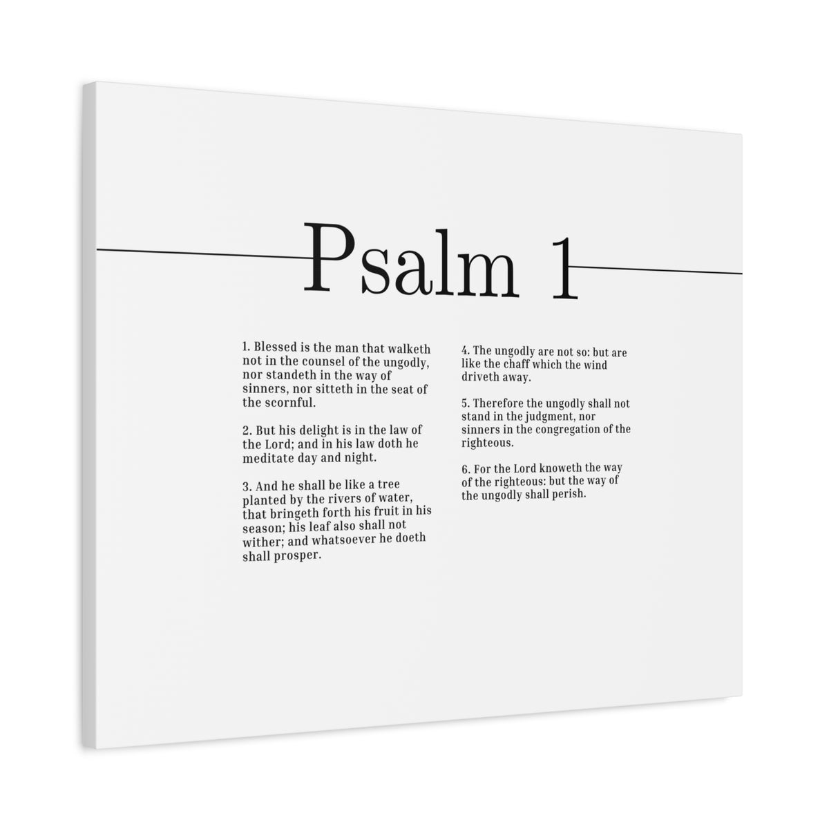 Scripture Canvas The Way Of The Righteous Psalm 1 Christian Wall Art Bible Verse Print Ready to Hang-Express Your Love Gifts