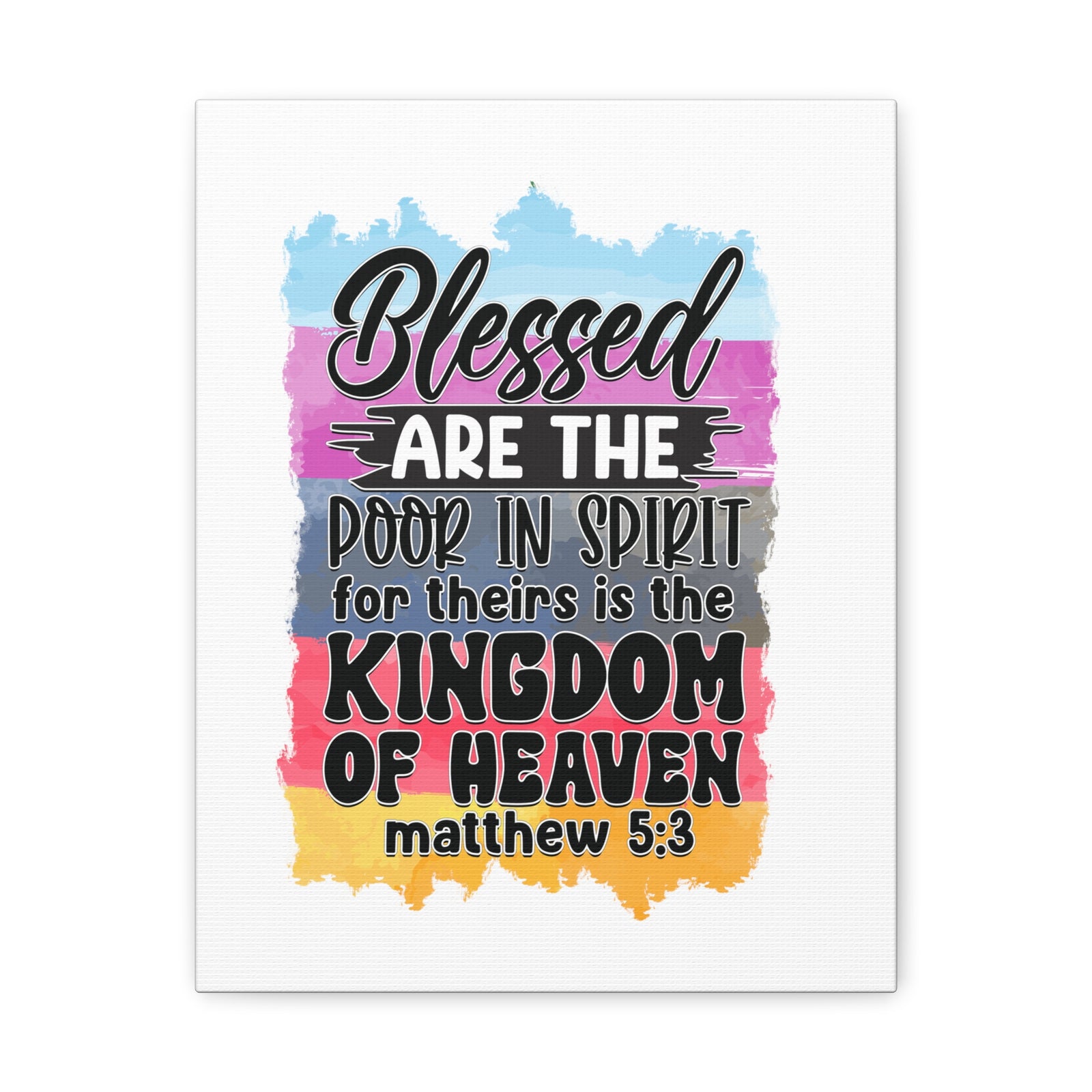 Scripture Walls Matthew 5:3 Kingdom of Heaven Colored Bible Verse Canvas Christian Wall Art Ready to Hang Unframed-Express Your Love Gifts